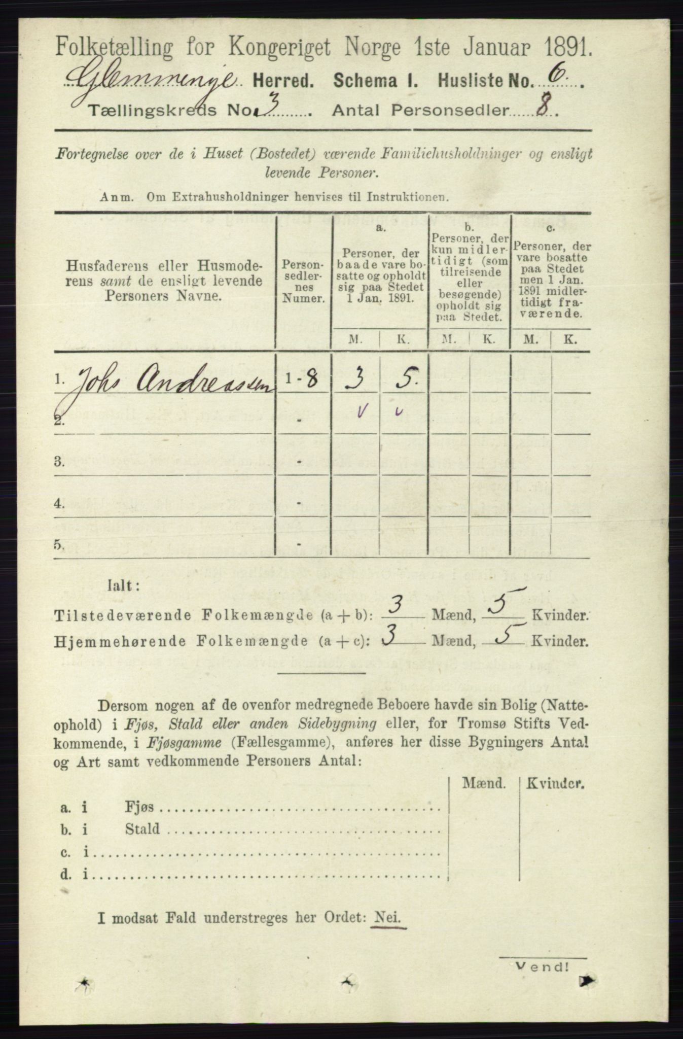 RA, 1891 census for 0132 Glemmen, 1891, p. 1796