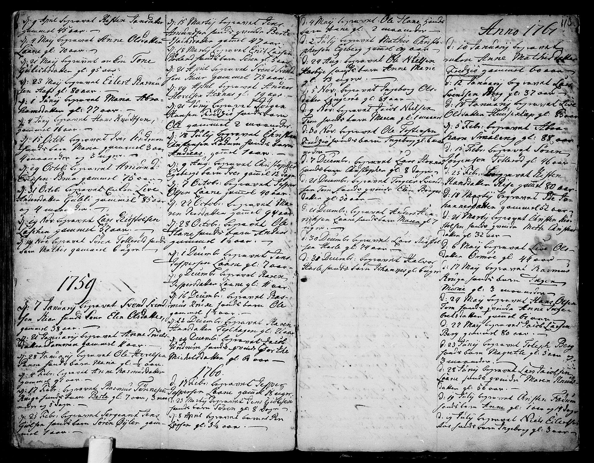 Sem kirkebøker, SAKO/A-5/F/Fa/L0001: Parish register (official) no. I 1, 1702-1763, p. 113