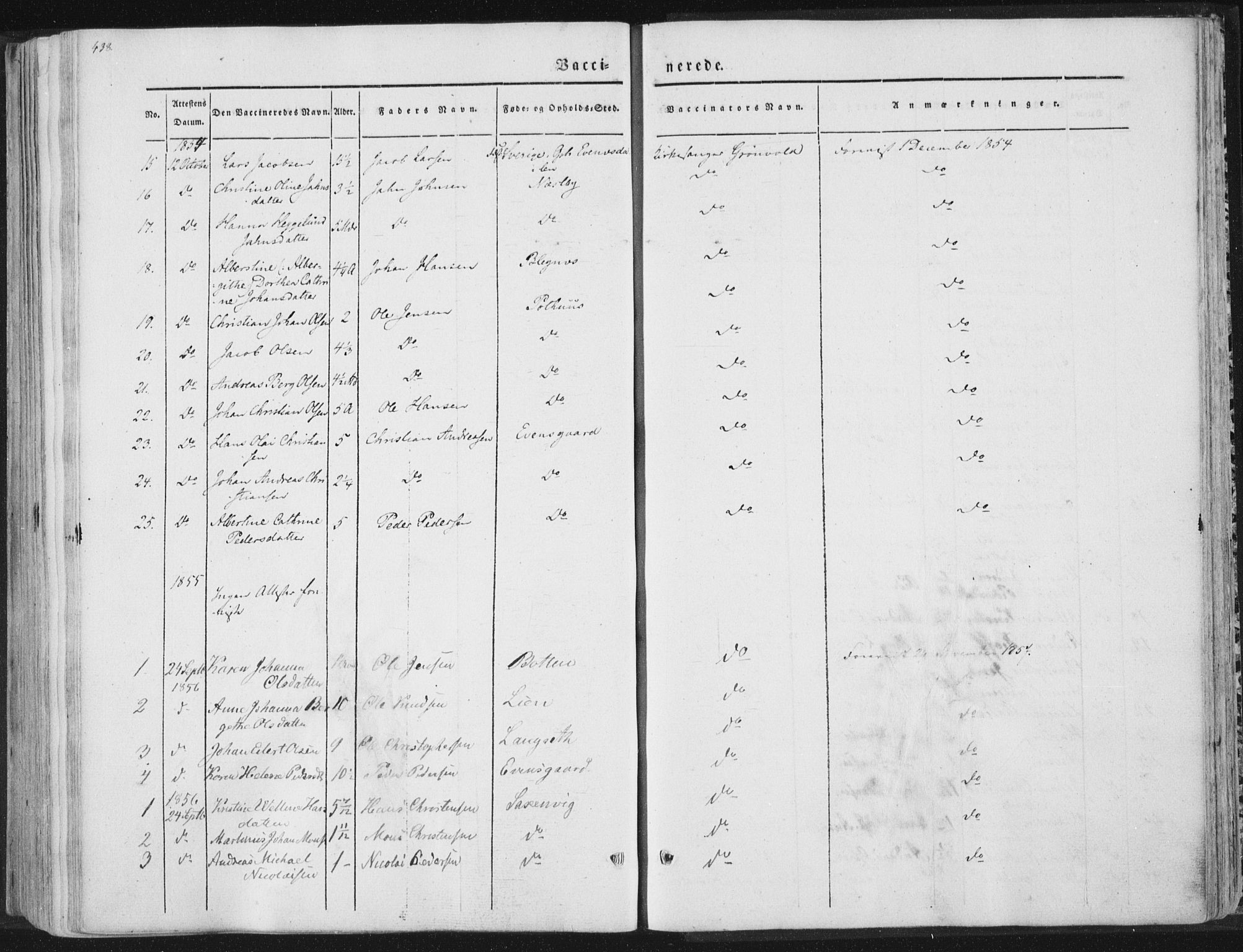 Ministerialprotokoller, klokkerbøker og fødselsregistre - Nordland, SAT/A-1459/847/L0667: Parish register (official) no. 847A07, 1842-1871, p. 438