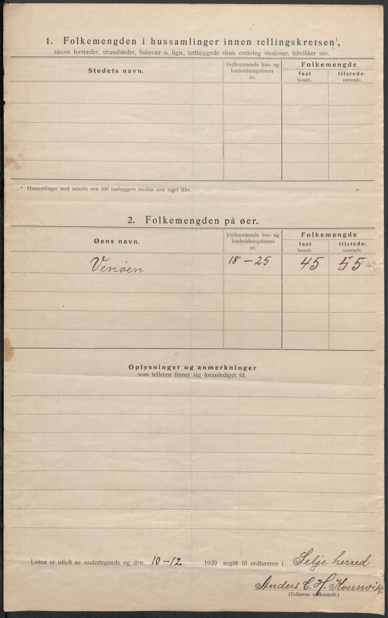 SAB, 1920 census for Selje, 1920, p. 57