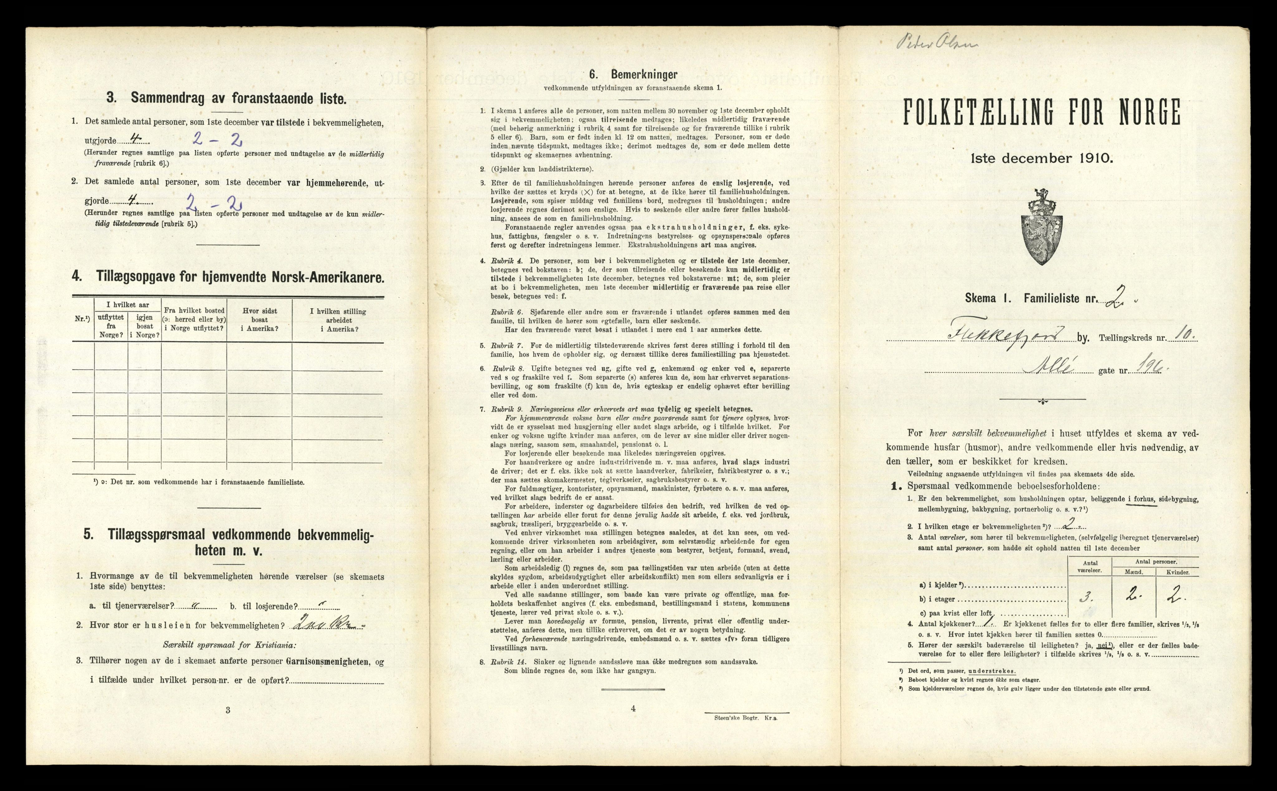 RA, 1910 census for Flekkefjord, 1910, p. 954