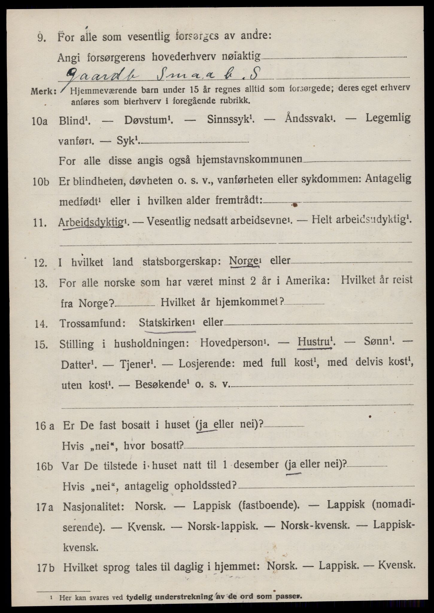 SAT, 1920 census for Fillan, 1920, p. 2299