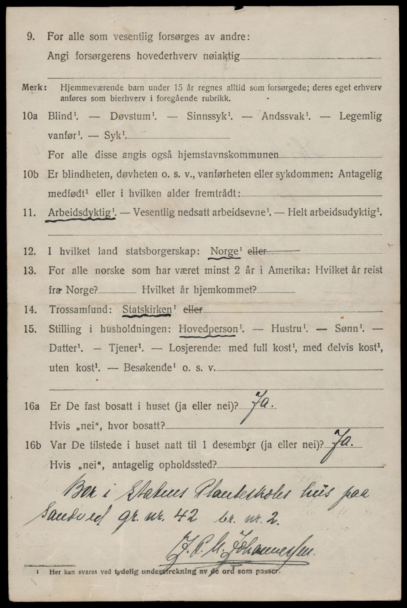 SAST, 1920 census for Høyland, 1920, p. 13665