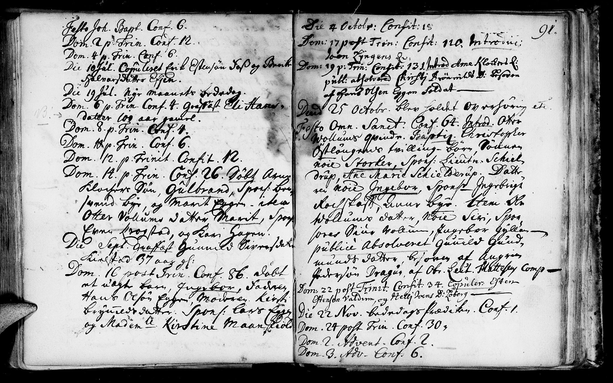 Ministerialprotokoller, klokkerbøker og fødselsregistre - Sør-Trøndelag, SAT/A-1456/692/L1101: Parish register (official) no. 692A01, 1690-1746, p. 91