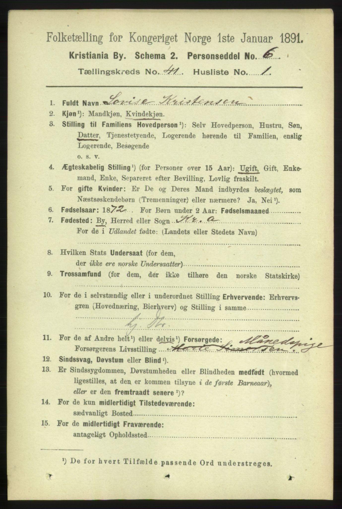 RA, 1891 census for 0301 Kristiania, 1891, p. 23739