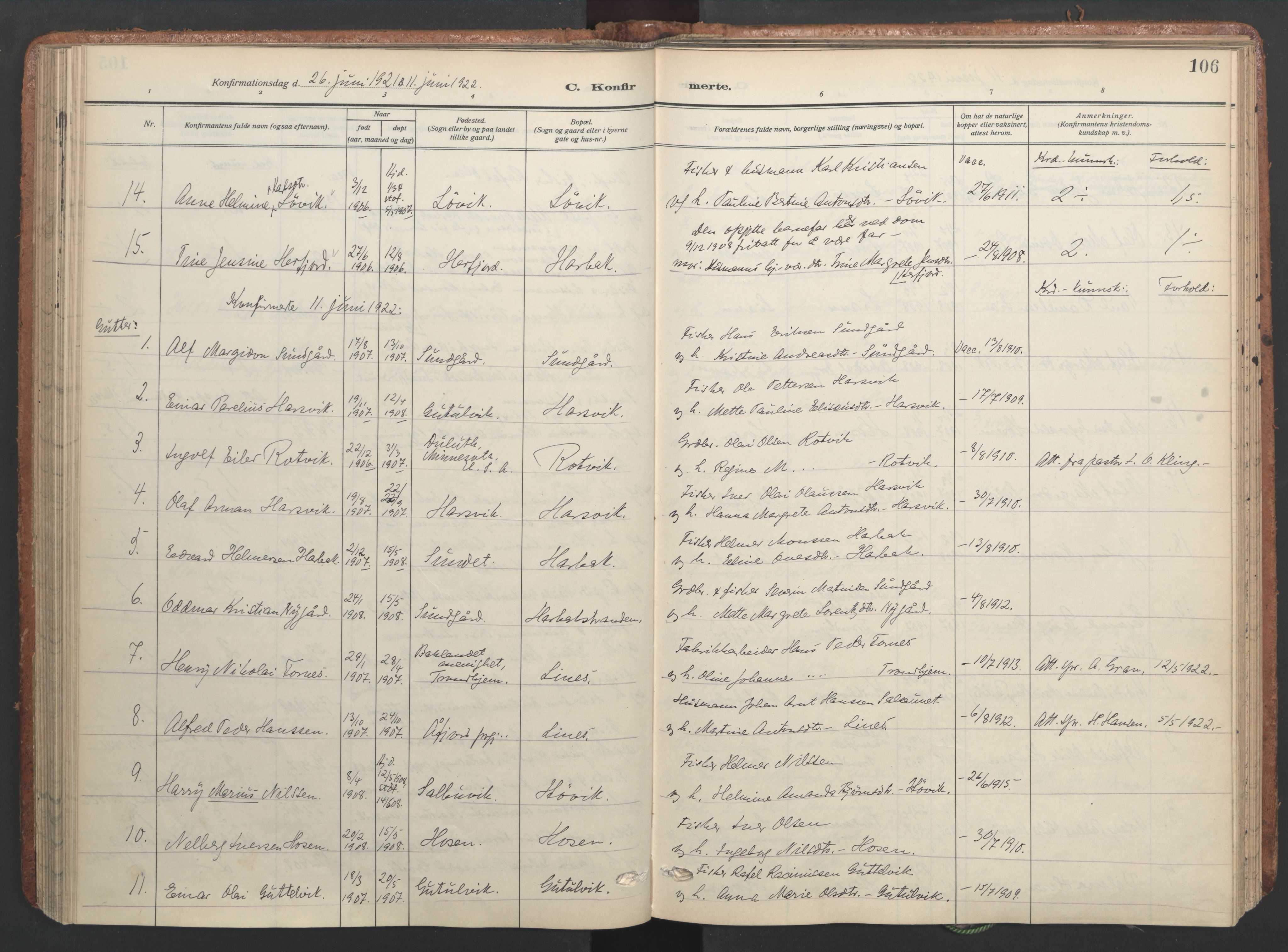 Ministerialprotokoller, klokkerbøker og fødselsregistre - Sør-Trøndelag, SAT/A-1456/656/L0694: Parish register (official) no. 656A03, 1914-1931, p. 106