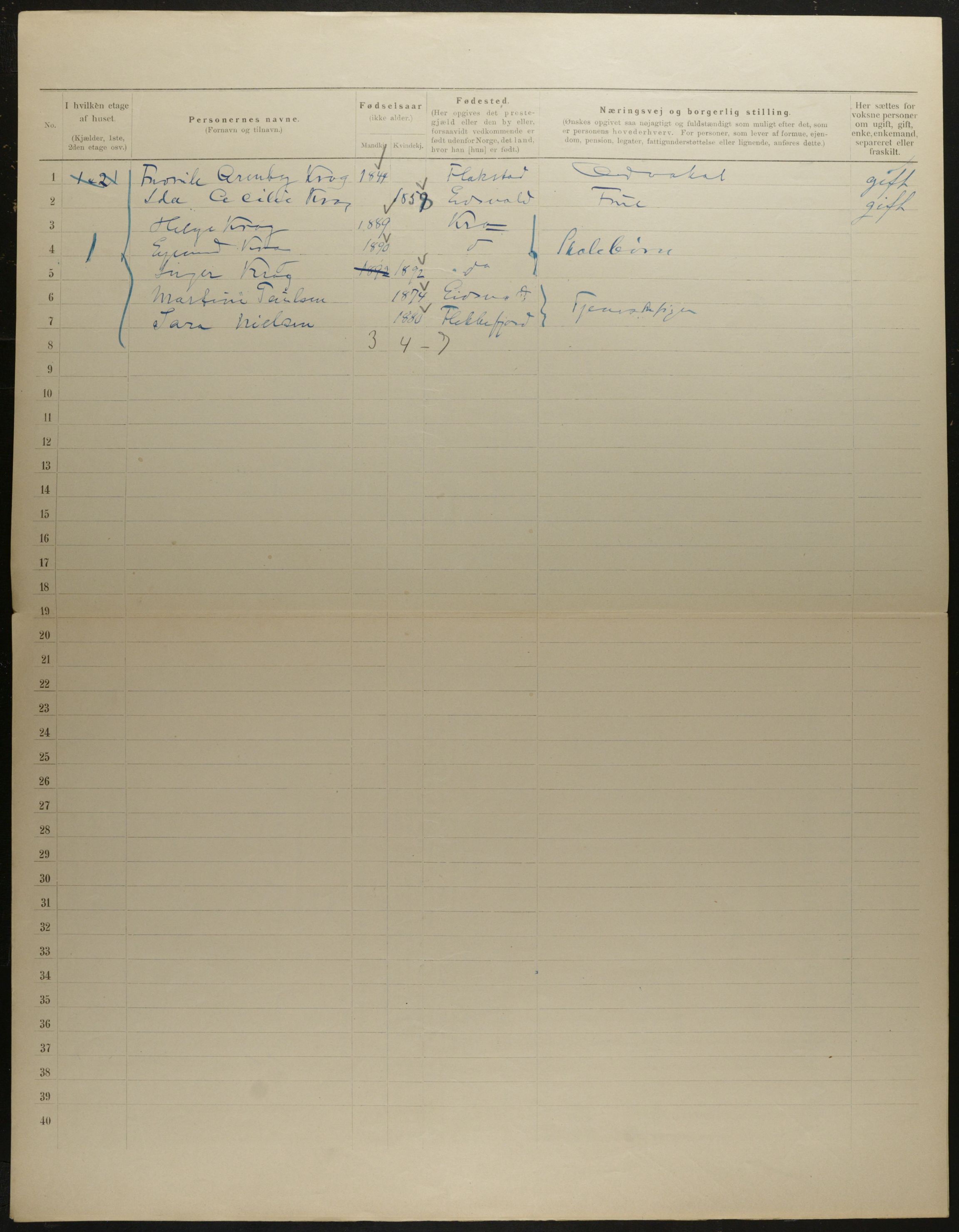 OBA, Municipal Census 1901 for Kristiania, 1901, p. 7373