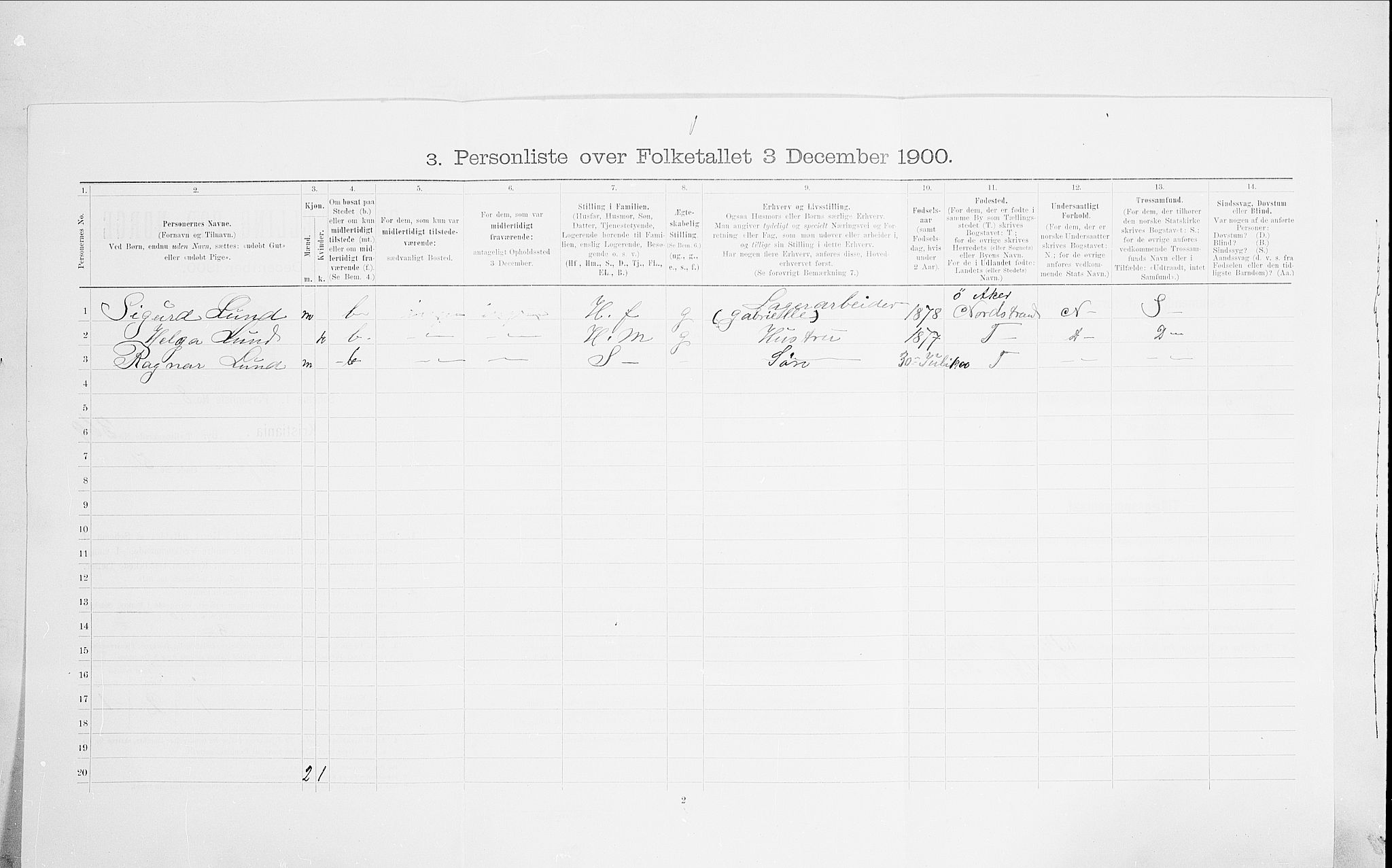 SAO, 1900 census for Kristiania, 1900, p. 101889