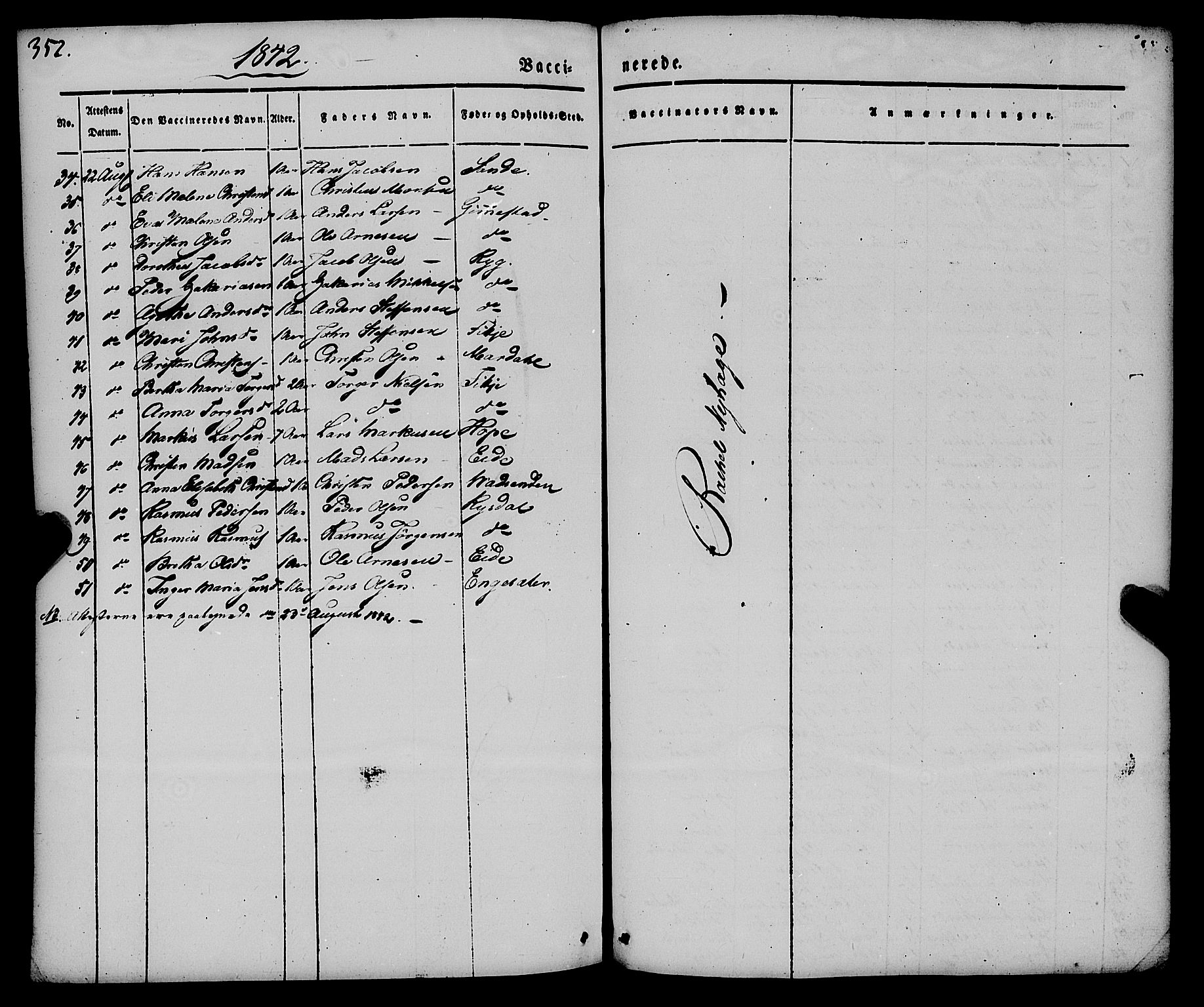 Gloppen sokneprestembete, SAB/A-80101/H/Haa/Haaa/L0008: Parish register (official) no. A 8, 1837-1855, p. 352