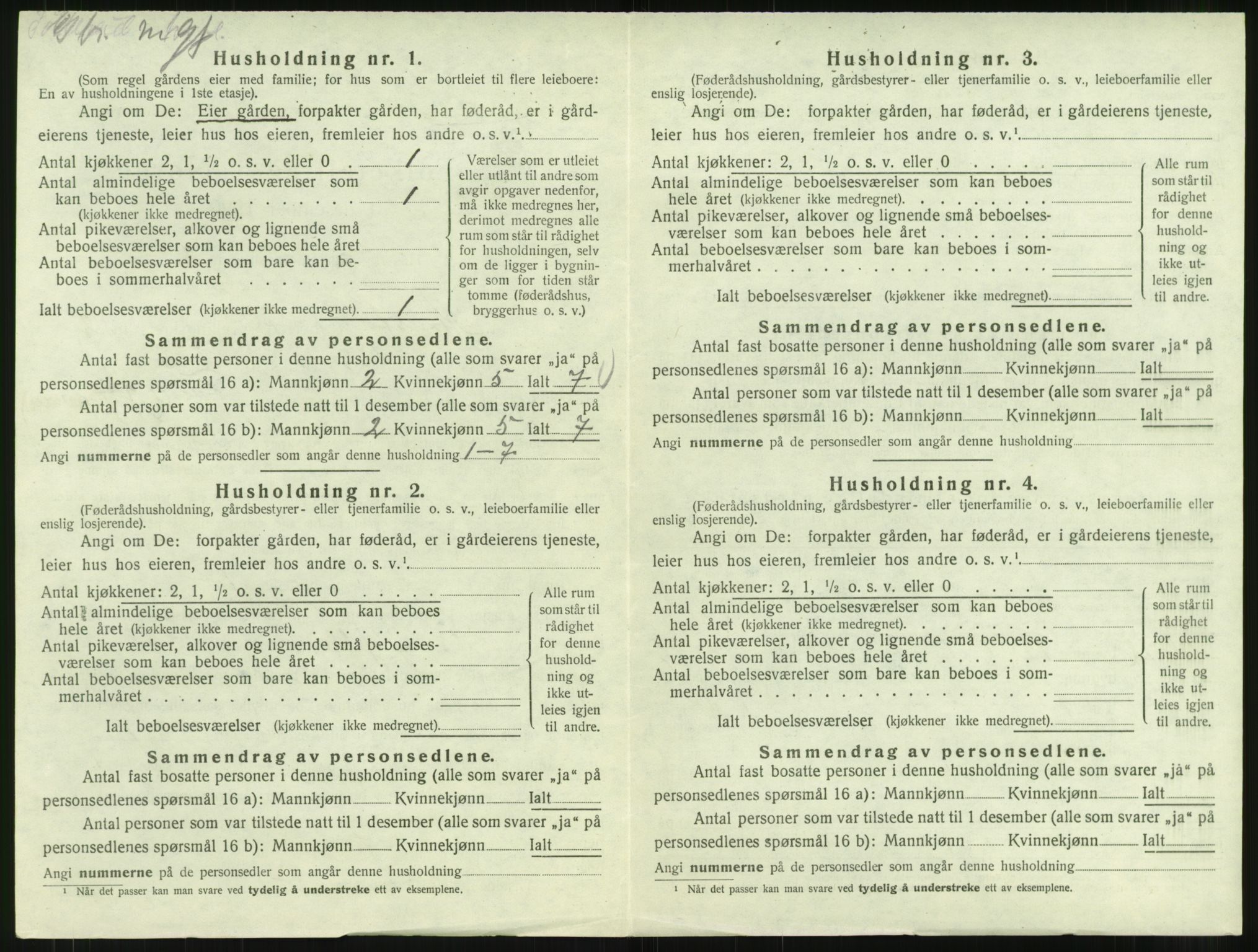 SAT, 1920 census for Kornstad, 1920, p. 134