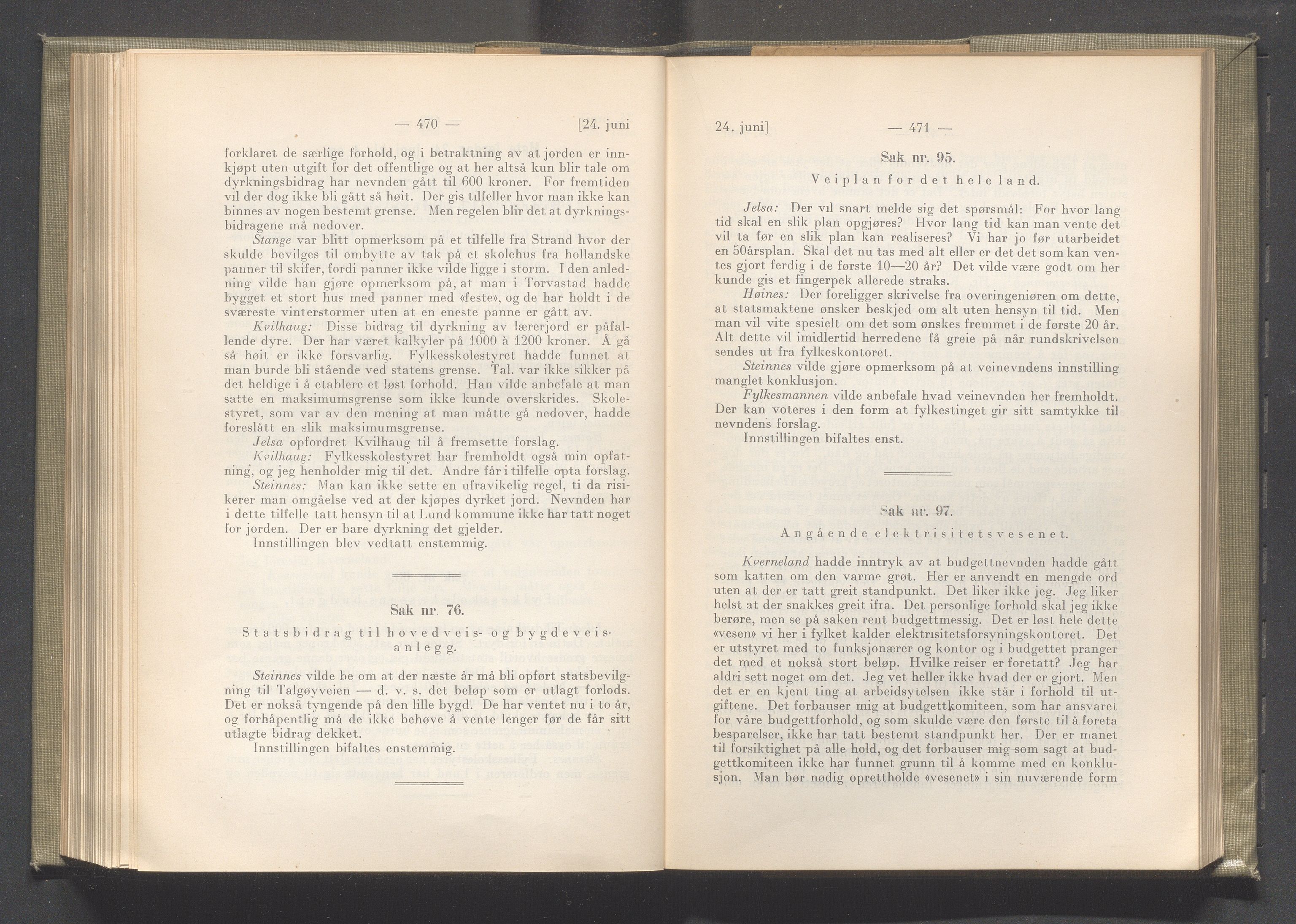 Rogaland fylkeskommune - Fylkesrådmannen , IKAR/A-900/A/Aa/Aaa/L0041: Møtebok , 1922, p. 470-471