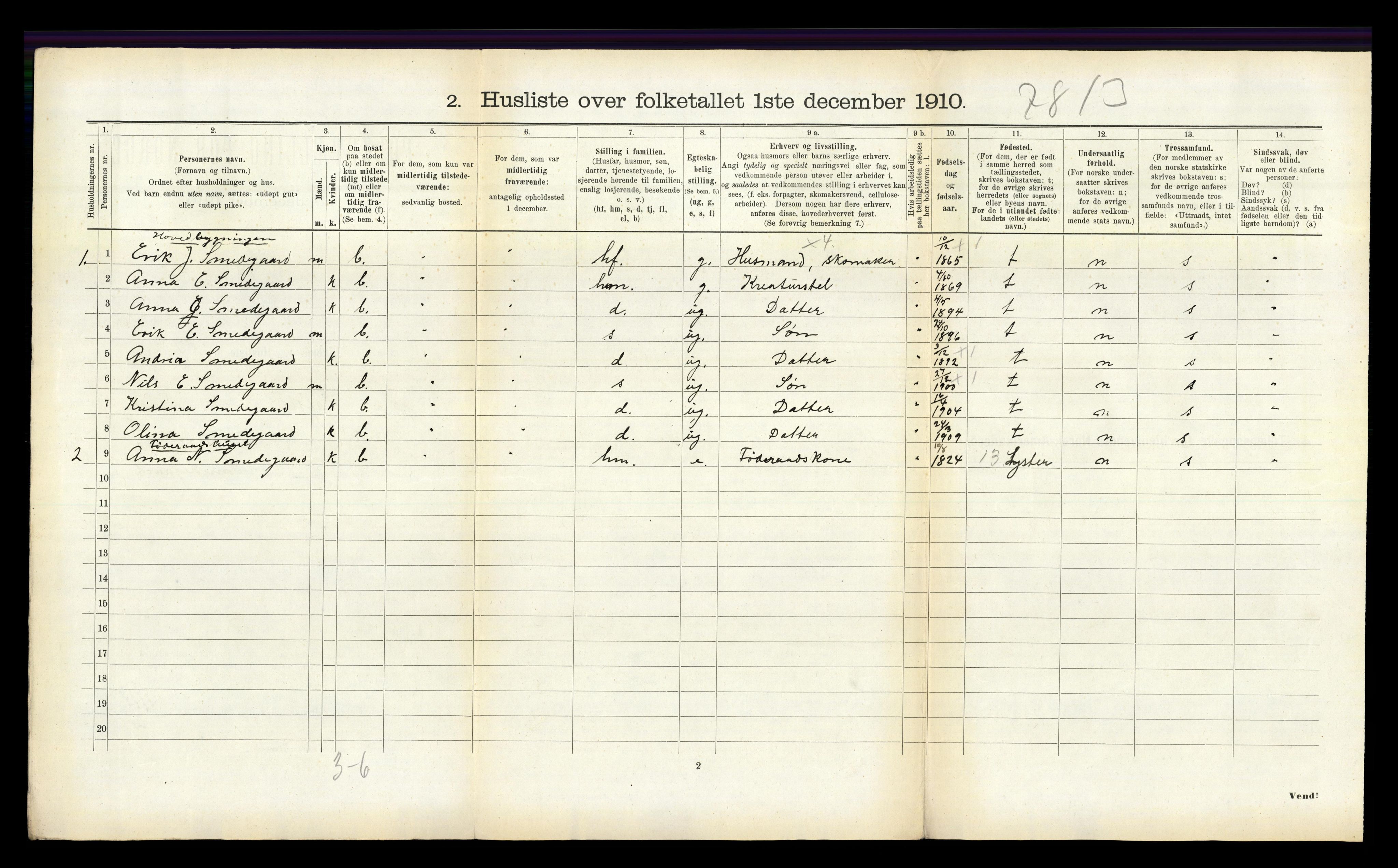 RA, 1910 census for Hafslo, 1910, p. 320