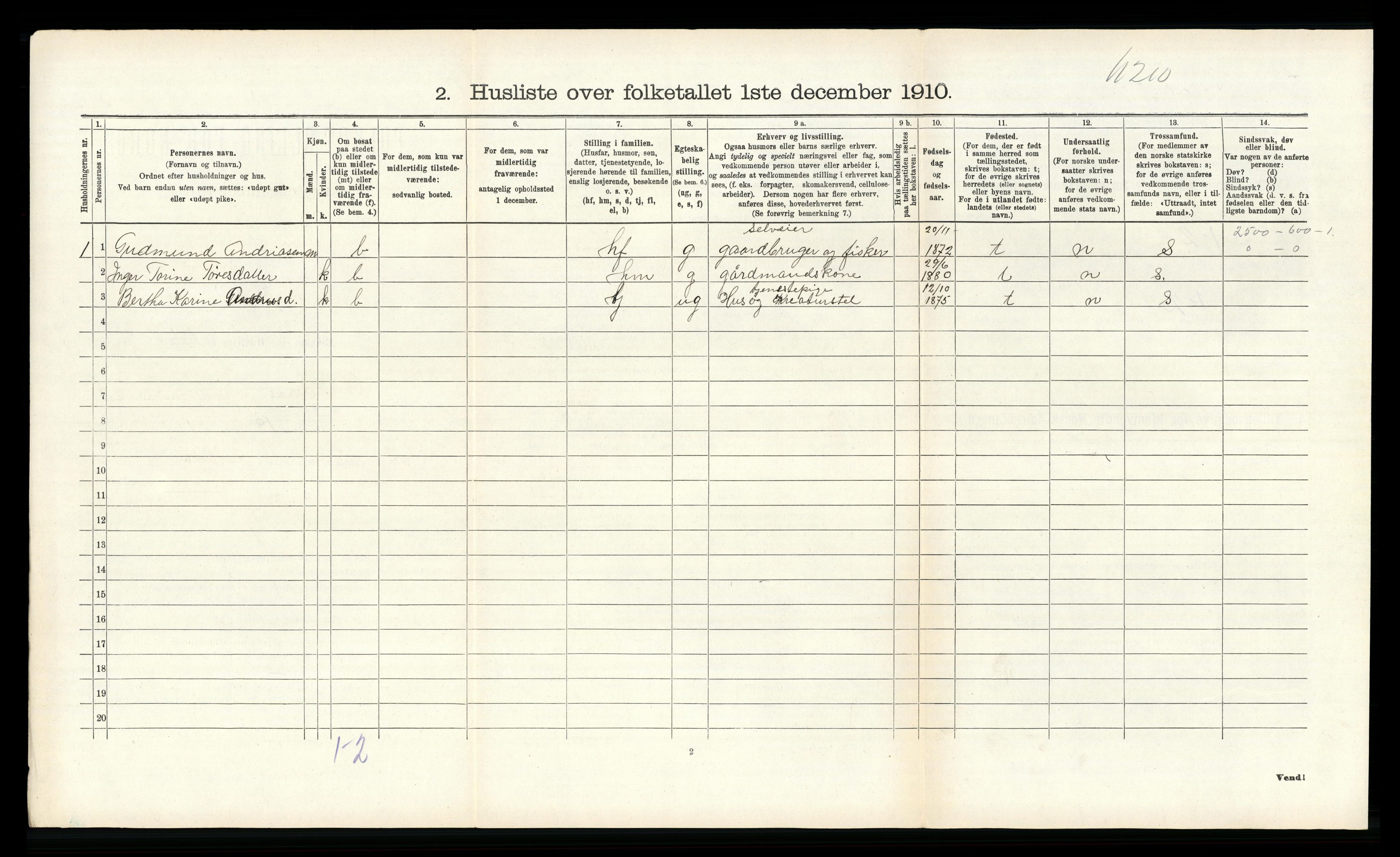 RA, 1910 census for Avaldsnes, 1910, p. 568