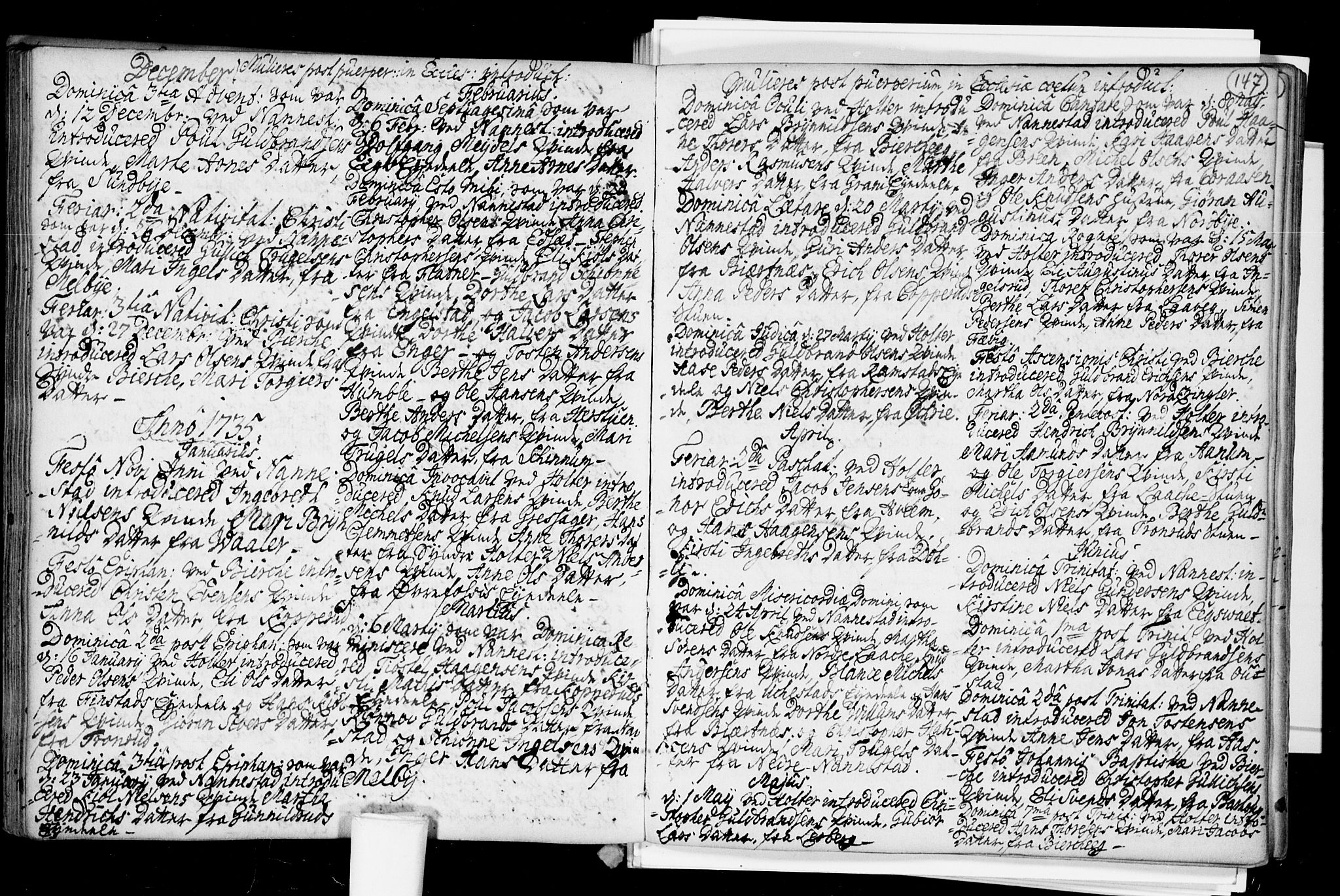 Nannestad prestekontor Kirkebøker, SAO/A-10414a/F/Fa/L0005: Parish register (official) no. I 5, 1729-1738, p. 147