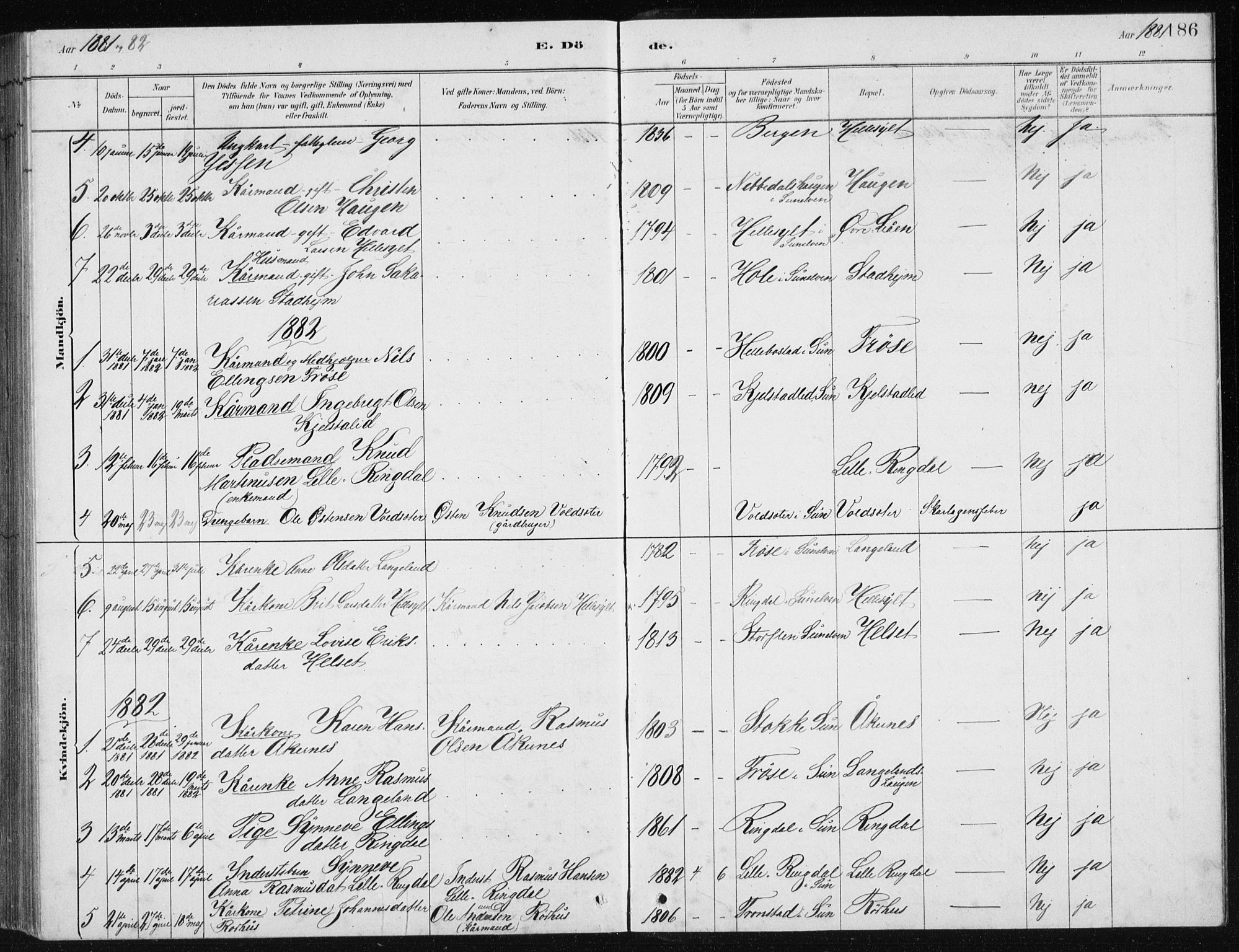 Ministerialprotokoller, klokkerbøker og fødselsregistre - Møre og Romsdal, SAT/A-1454/517/L0230: Parish register (copy) no. 517C03, 1879-1912, p. 186