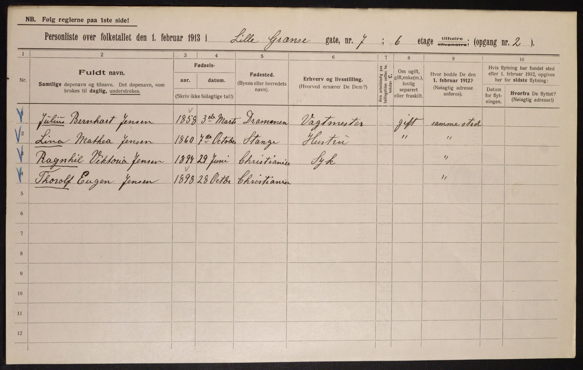 OBA, Municipal Census 1913 for Kristiania, 1913, p. 57343