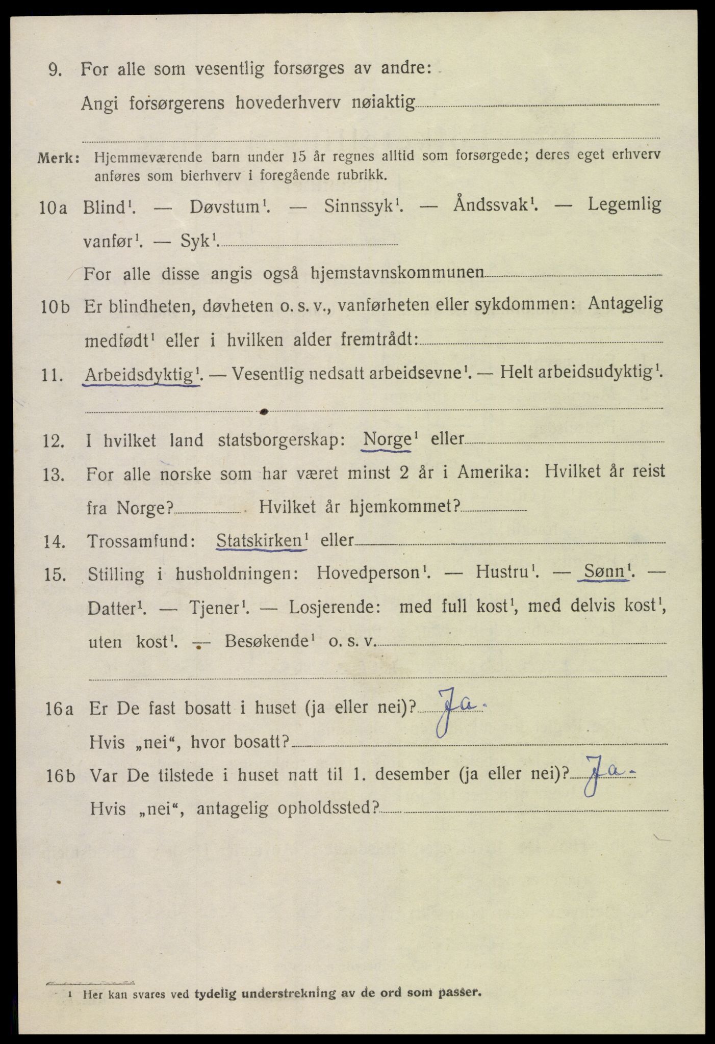 SAK, 1920 census for Bygland, 1920, p. 4132