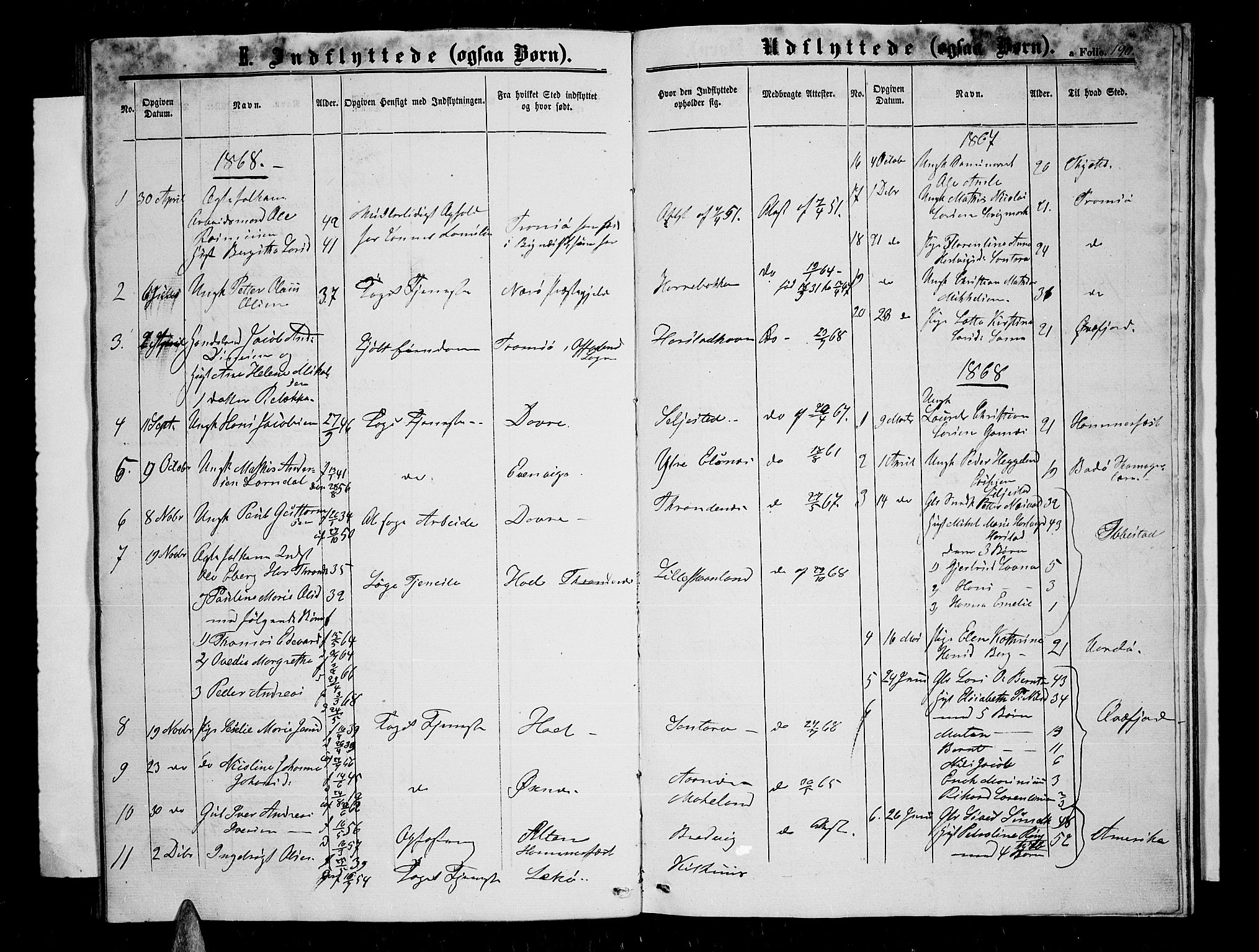 Trondenes sokneprestkontor, SATØ/S-1319/H/Hb/L0008klokker: Parish register (copy) no. 8, 1863-1869, p. 190