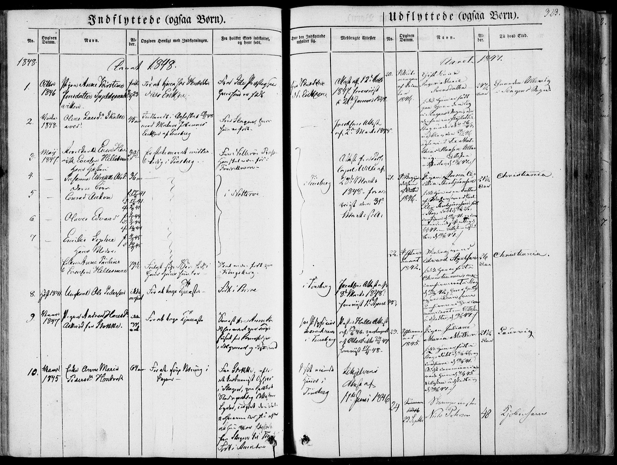 Tønsberg kirkebøker, SAKO/A-330/F/Fa/L0007: Parish register (official) no. I 7, 1845-1854, p. 323