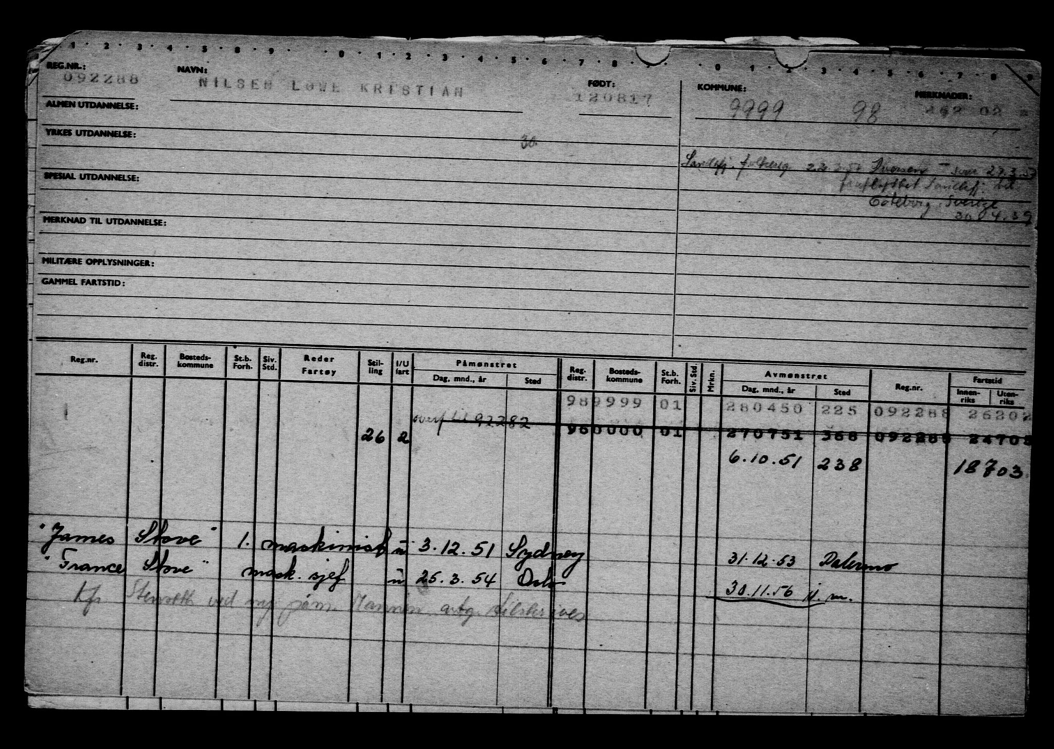 Direktoratet for sjømenn, AV/RA-S-3545/G/Gb/L0150: Hovedkort, 1917, p. 851