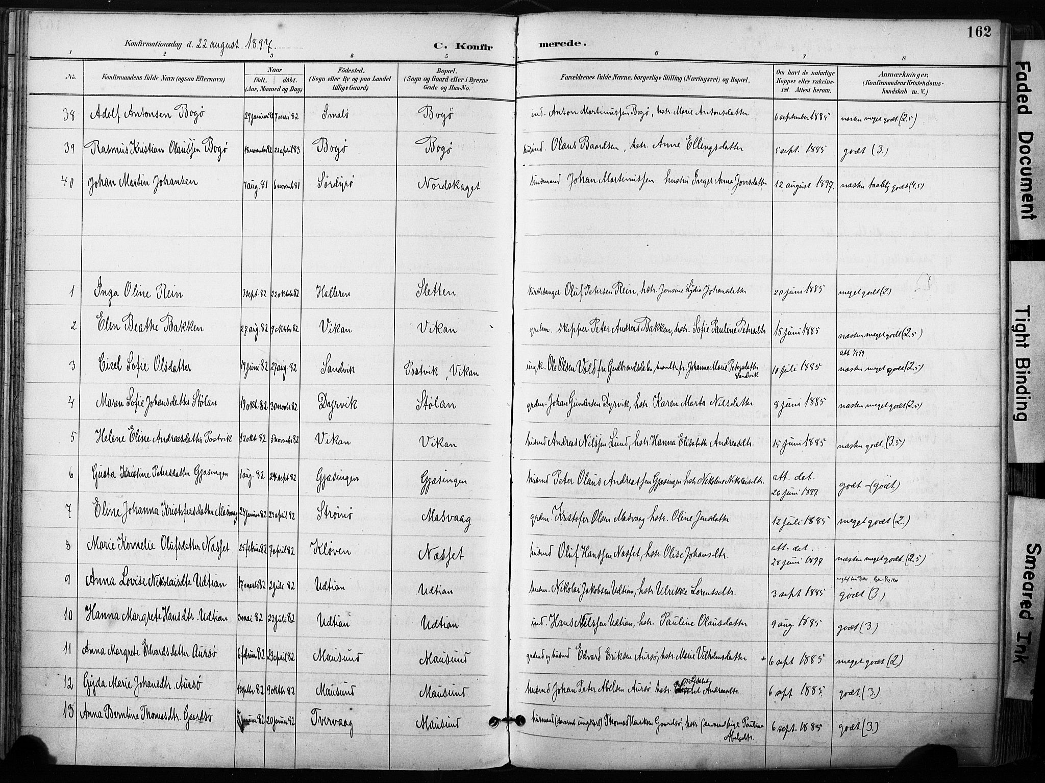 Ministerialprotokoller, klokkerbøker og fødselsregistre - Sør-Trøndelag, AV/SAT-A-1456/640/L0579: Parish register (official) no. 640A04, 1889-1902, p. 162