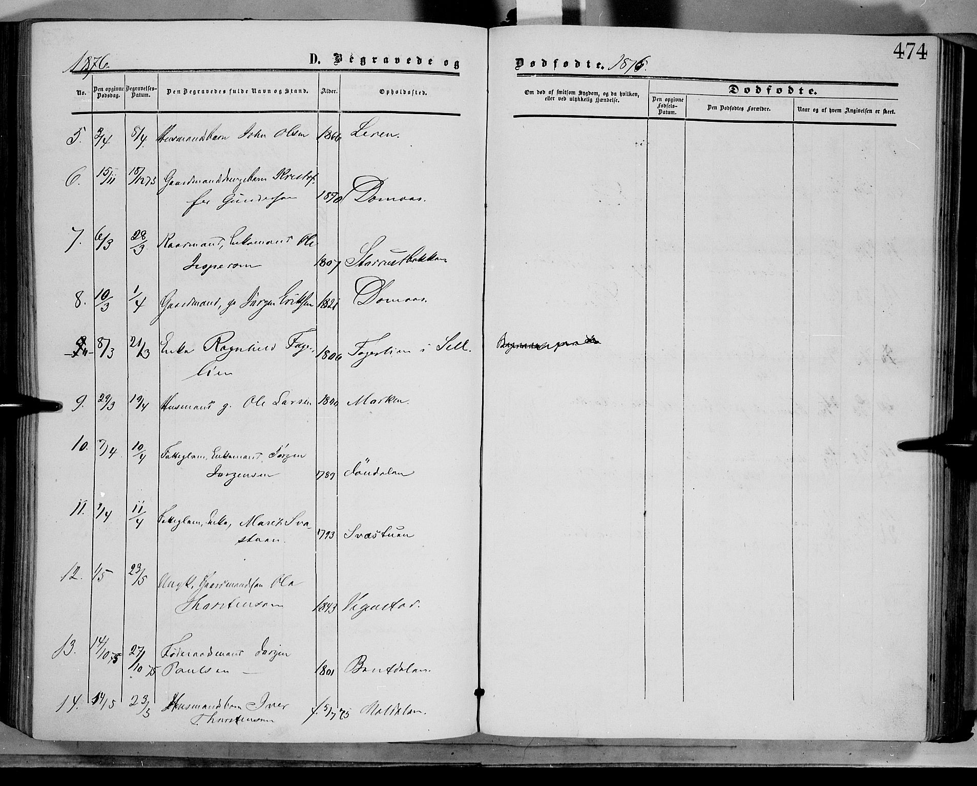 Dovre prestekontor, SAH/PREST-066/H/Ha/Haa/L0001: Parish register (official) no. 1, 1854-1878, p. 474