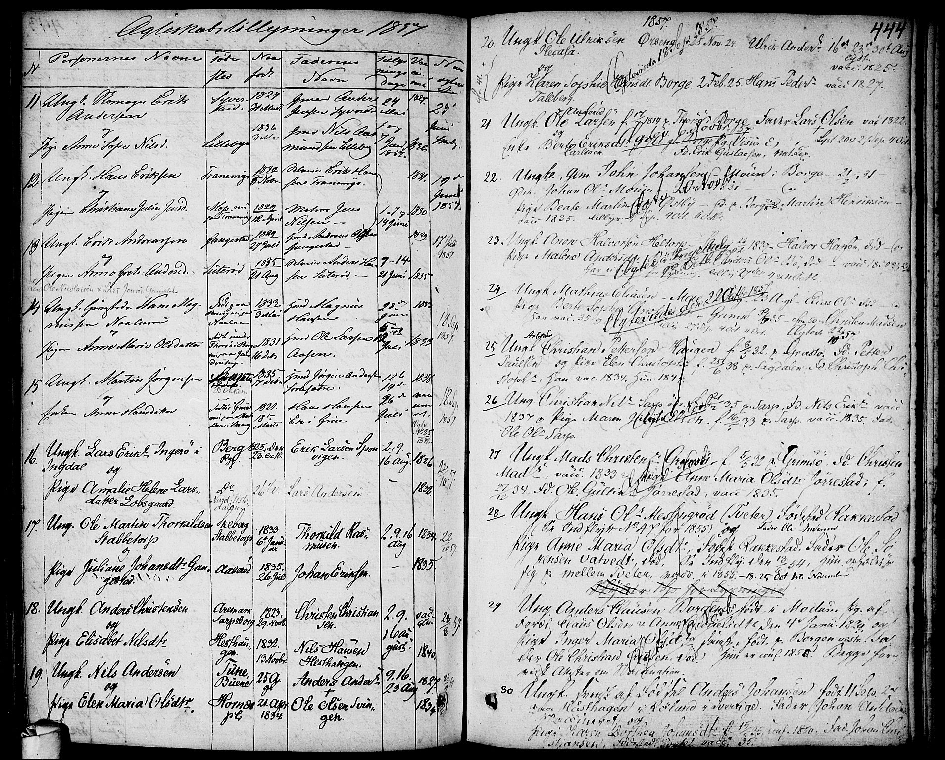 Skjeberg prestekontor Kirkebøker, AV/SAO-A-10923/F/Fa/L0005: Parish register (official) no. I 5, 1830-1845, p. 444