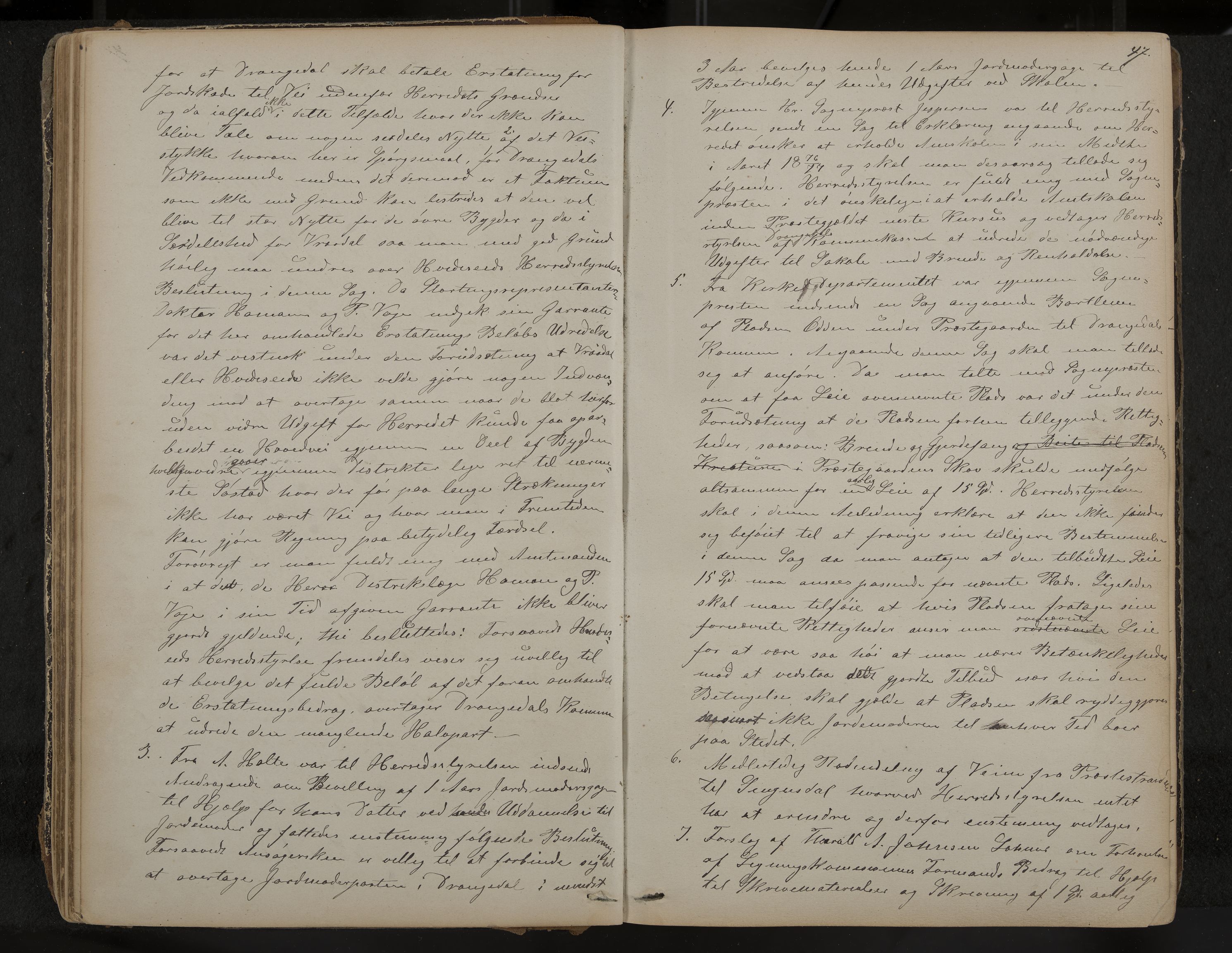 Drangedal formannskap og sentraladministrasjon, IKAK/0817021/A/L0002: Møtebok, 1870-1892, p. 47