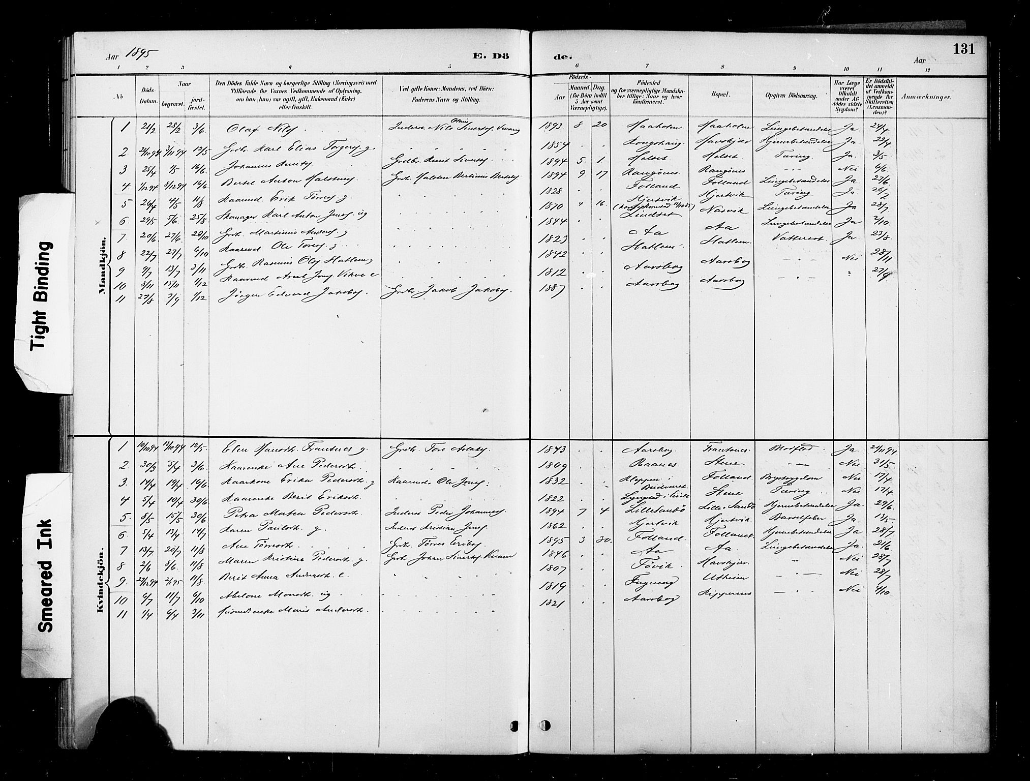 Ministerialprotokoller, klokkerbøker og fødselsregistre - Møre og Romsdal, SAT/A-1454/570/L0832: Parish register (official) no. 570A06, 1885-1900, p. 131