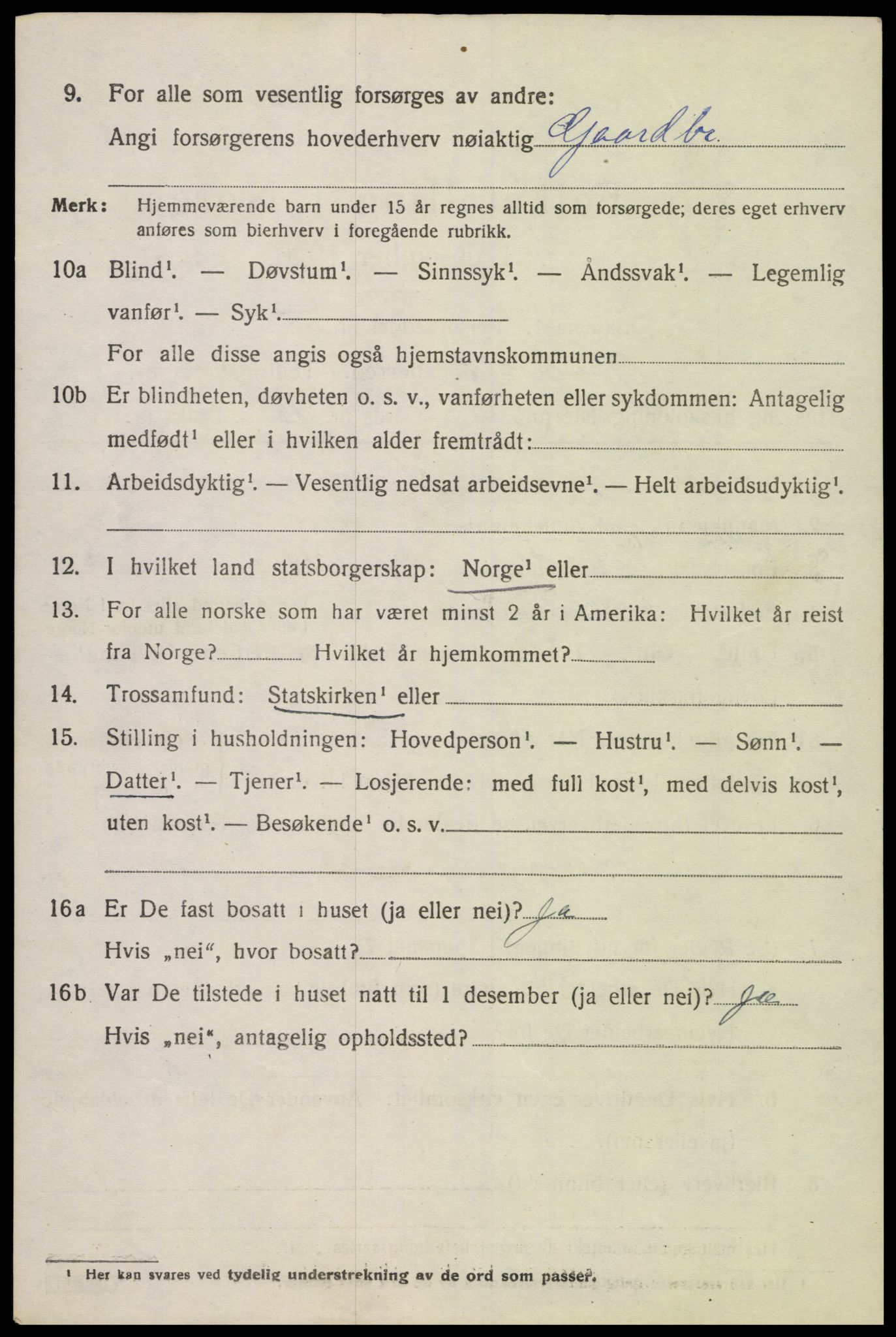 SAK, 1920 census for Greipstad, 1920, p. 1869