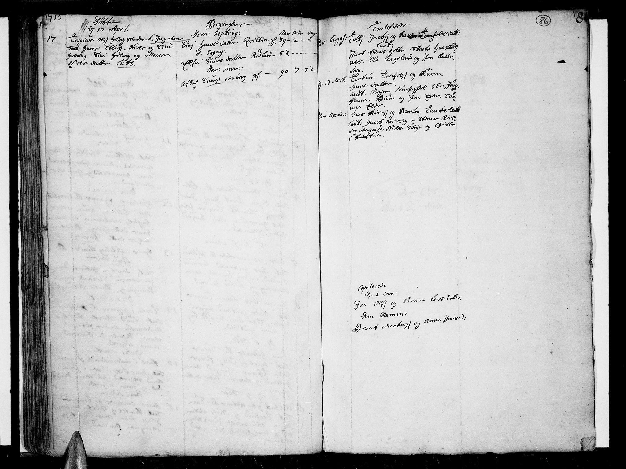 Lista sokneprestkontor, AV/SAK-1111-0027/F/Fa/L0001: Parish register (official) no. A 1 /1, 1691-1715, p. 86