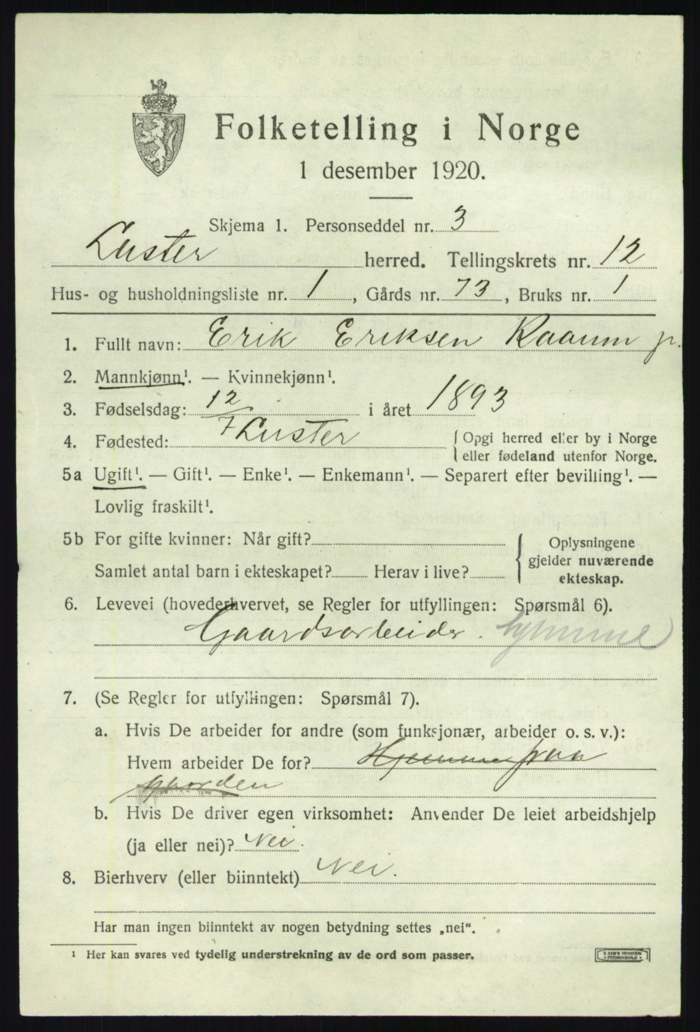 SAB, 1920 census for Luster, 1920, p. 6040