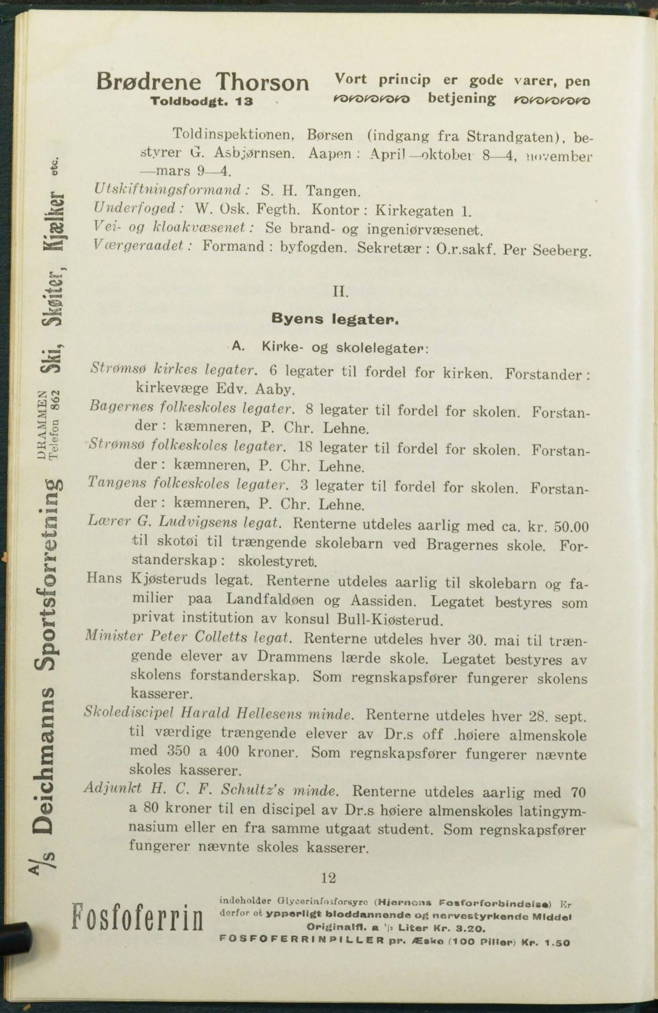 Drammen adressebok, DRMK/-, 1916-1917, p. 12