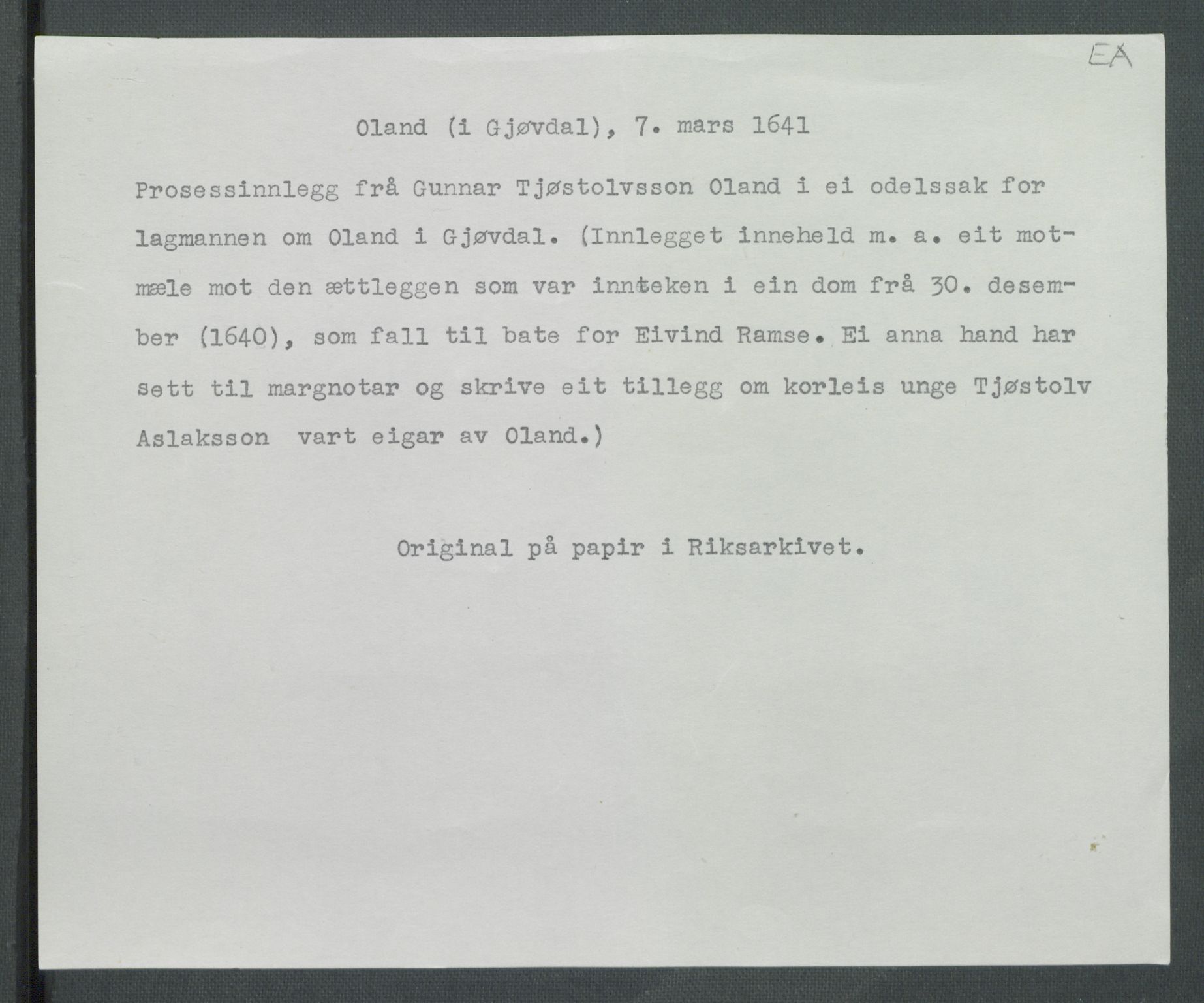 Riksarkivets diplomsamling, AV/RA-EA-5965/F02/L0154: Dokumenter, 1641, p. 8