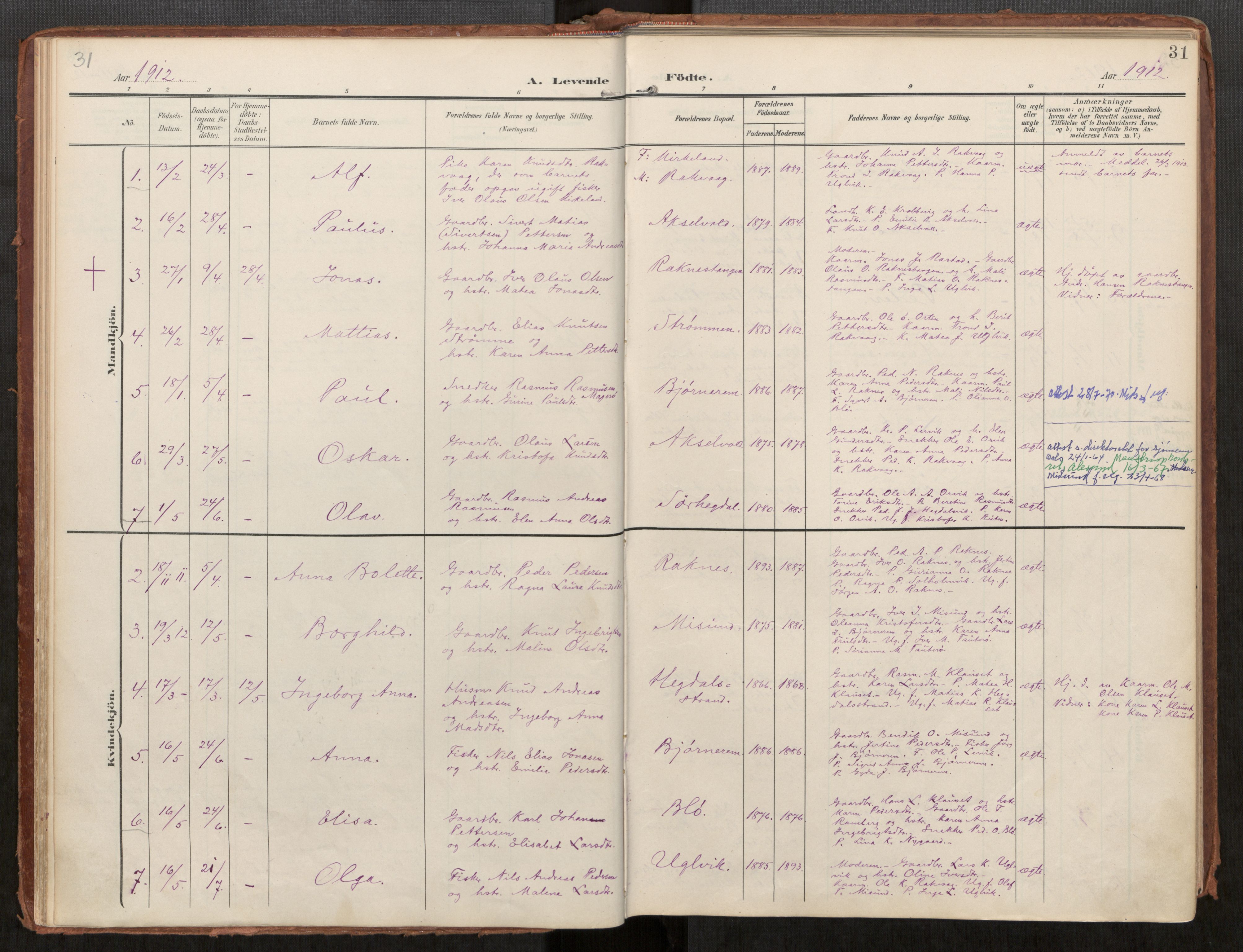 Ministerialprotokoller, klokkerbøker og fødselsregistre - Møre og Romsdal, AV/SAT-A-1454/563/L0740: Parish register (official) no. 563A02, 1903-1923, p. 31