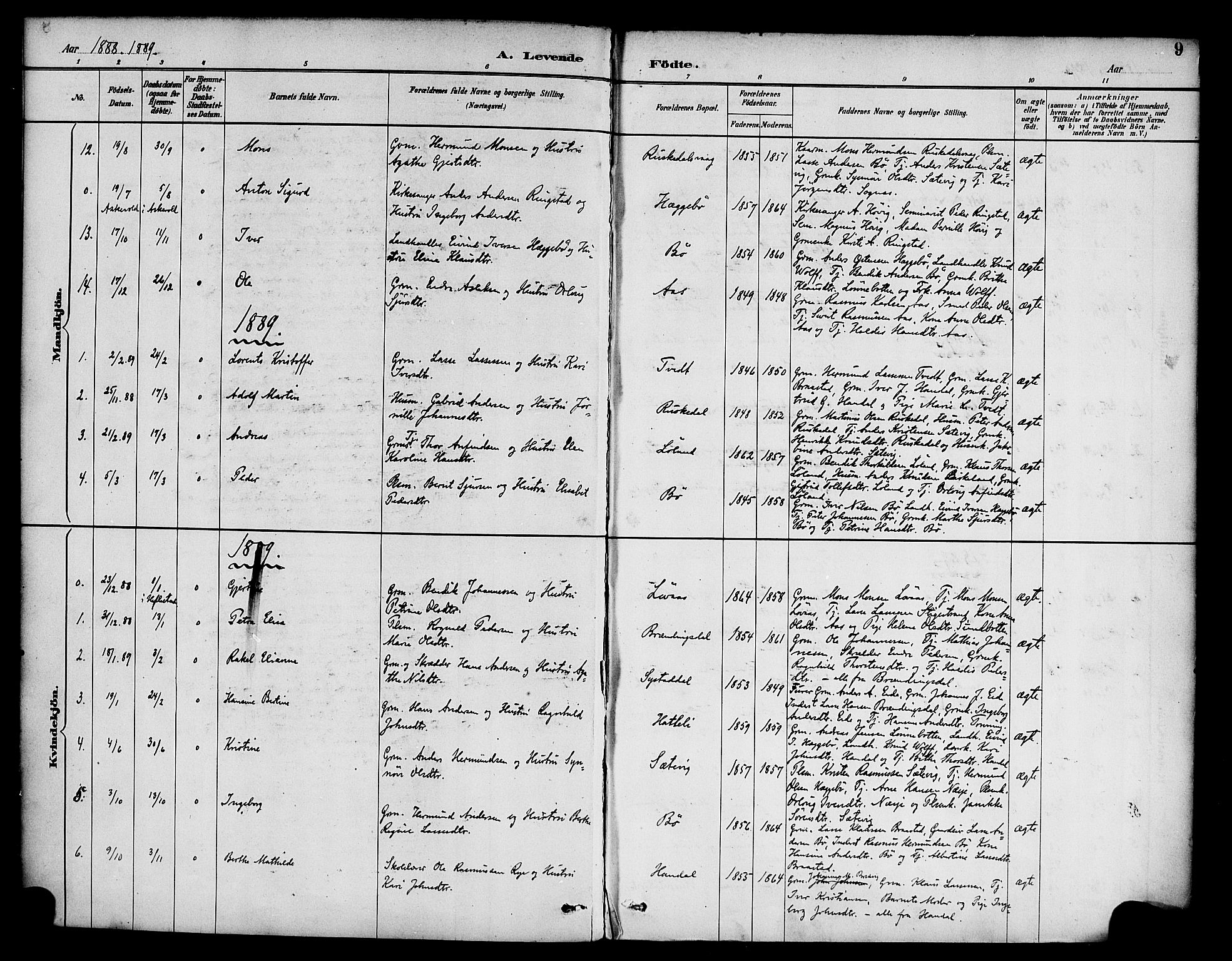 Hyllestad sokneprestembete, AV/SAB-A-80401: Parish register (official) no. C 1, 1886-1904, p. 9