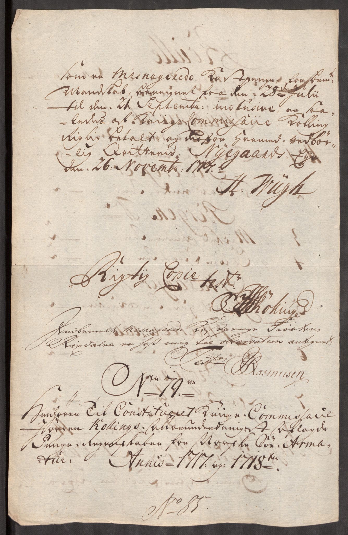 Kommanderende general (KG I) med Det norske krigsdirektorium, AV/RA-EA-5419/E/Eb/L0001: Ruller over noen kompanier som tjenestegjorde på flåten, 1712-1721, p. 504