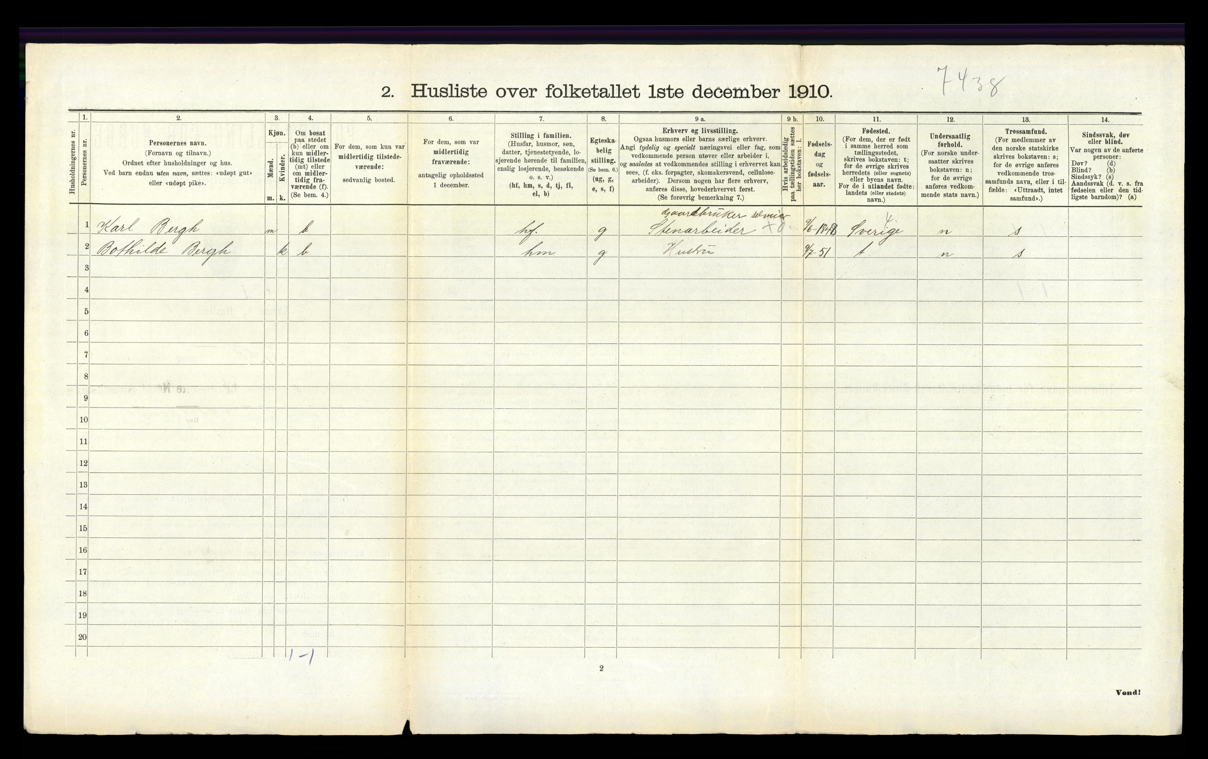 RA, 1910 census for Fjell, 1910, p. 980