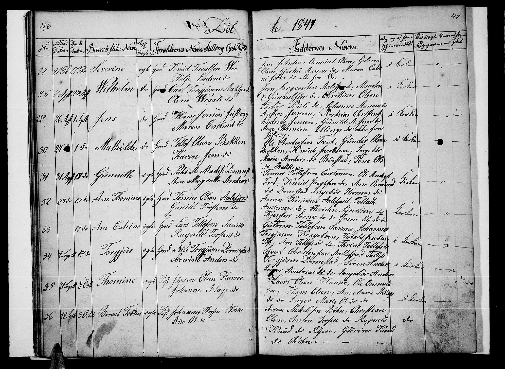 Tveit sokneprestkontor, AV/SAK-1111-0043/F/Fb/L0002: Parish register (copy) no. B 2, 1835-1854, p. 46-47