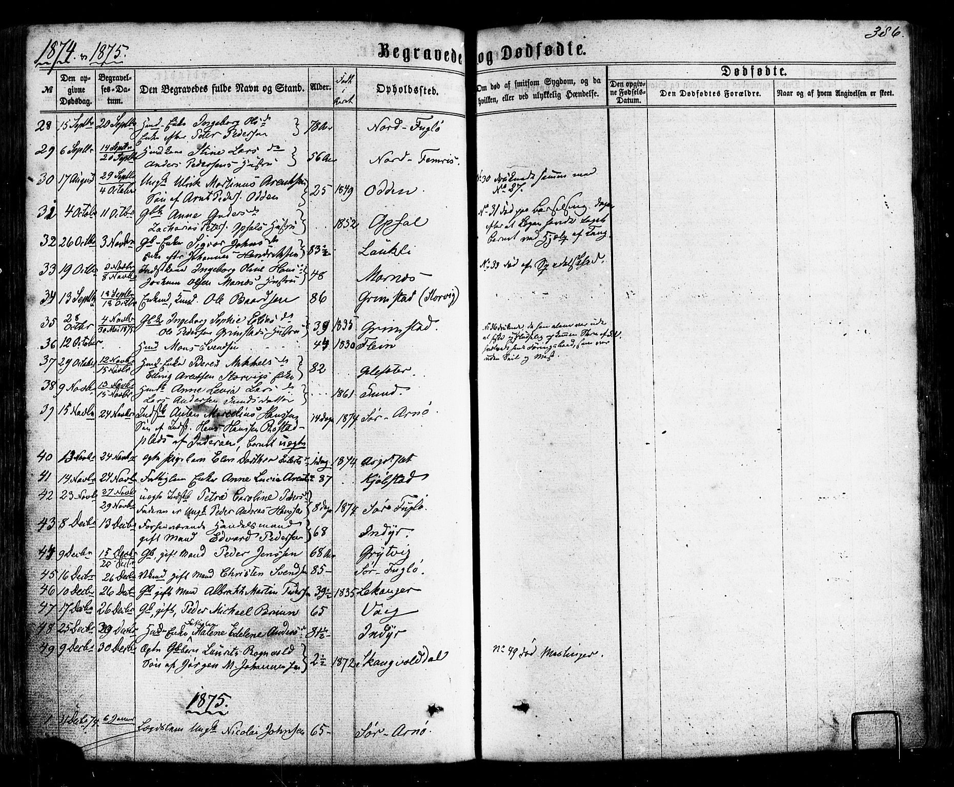 Ministerialprotokoller, klokkerbøker og fødselsregistre - Nordland, SAT/A-1459/805/L0098: Parish register (official) no. 805A05, 1862-1879, p. 386