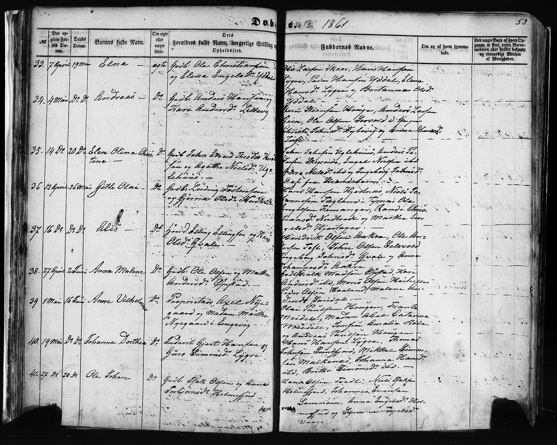 Fusa sokneprestembete, AV/SAB-A-75401/H/Haa: Parish register (official) no. A 1I, 1855-1879, p. 53