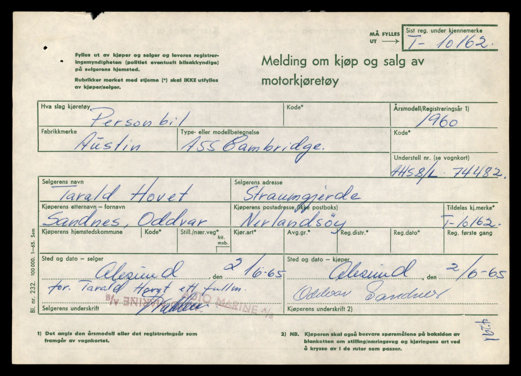 Møre og Romsdal vegkontor - Ålesund trafikkstasjon, AV/SAT-A-4099/F/Fe/L0018: Registreringskort for kjøretøy T 10091 - T 10227, 1927-1998, p. 1395