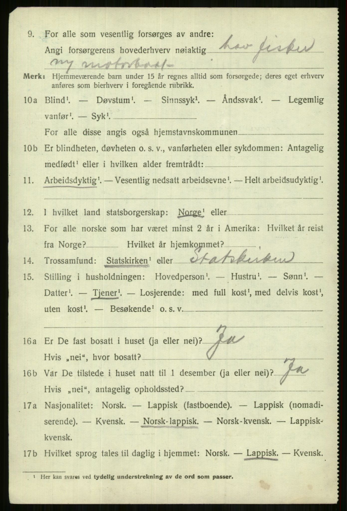 SATØ, 1920 census for Lyngen, 1920, p. 9062