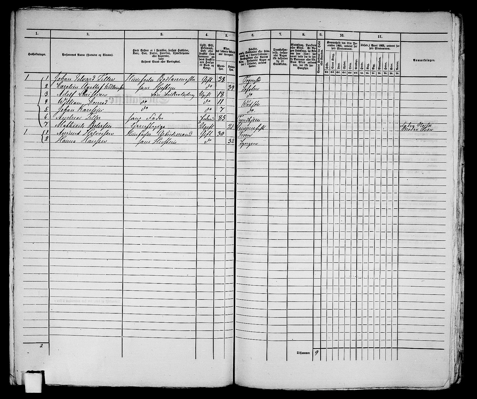 RA, 1865 census for Hammerfest/Hammerfest, 1865, p. 196