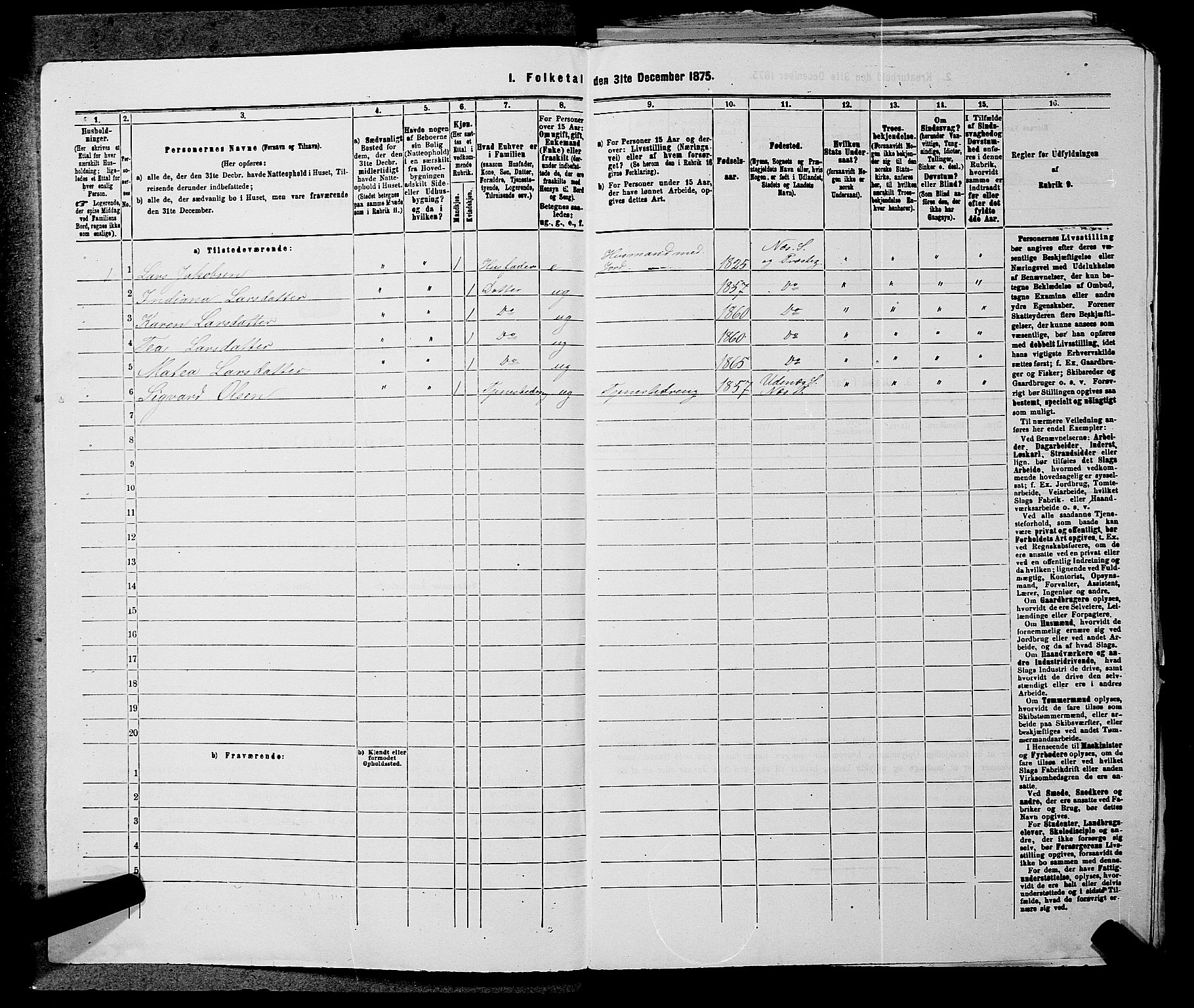 RA, 1875 census for 0236P Nes, 1875, p. 2281