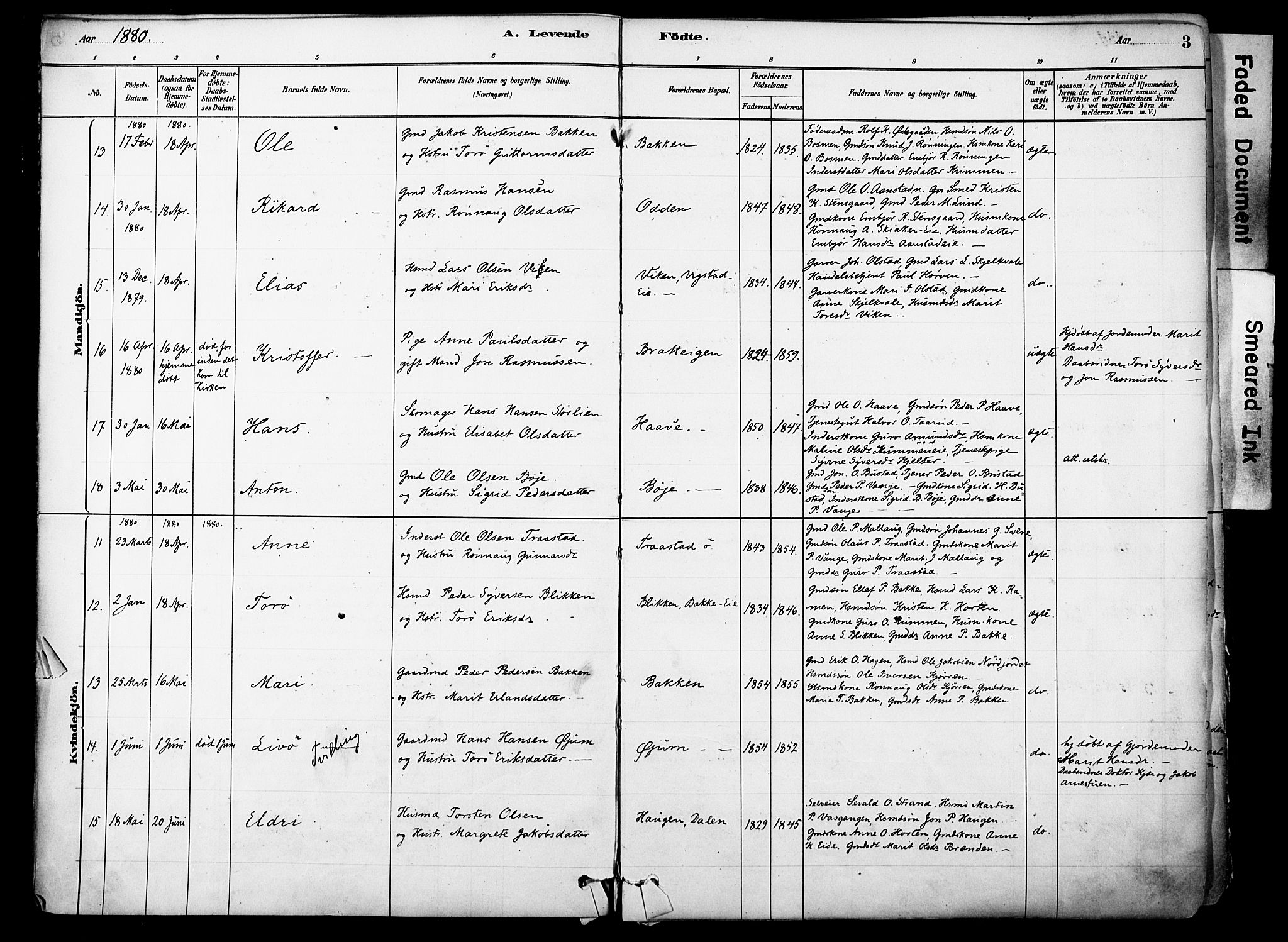 Skjåk prestekontor, SAH/PREST-072/H/Ha/Haa/L0003: Parish register (official) no. 3, 1880-1907, p. 3