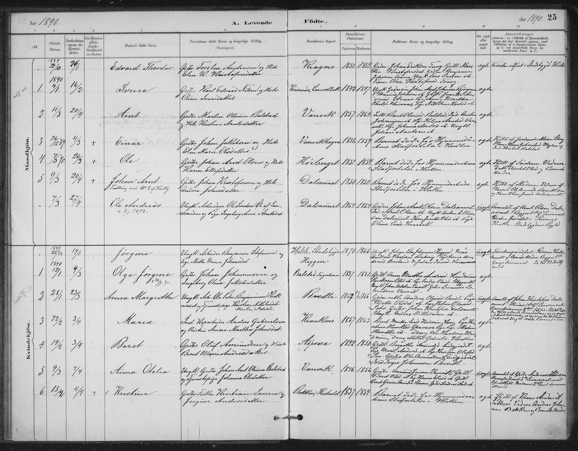 Ministerialprotokoller, klokkerbøker og fødselsregistre - Nord-Trøndelag, SAT/A-1458/702/L0023: Parish register (official) no. 702A01, 1883-1897, p. 25