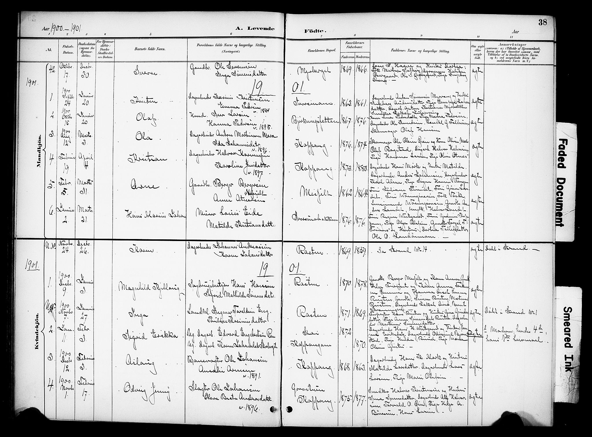 Stor-Elvdal prestekontor, SAH/PREST-052/H/Ha/Hab/L0003: Parish register (copy) no. 3, 1895-1917, p. 38