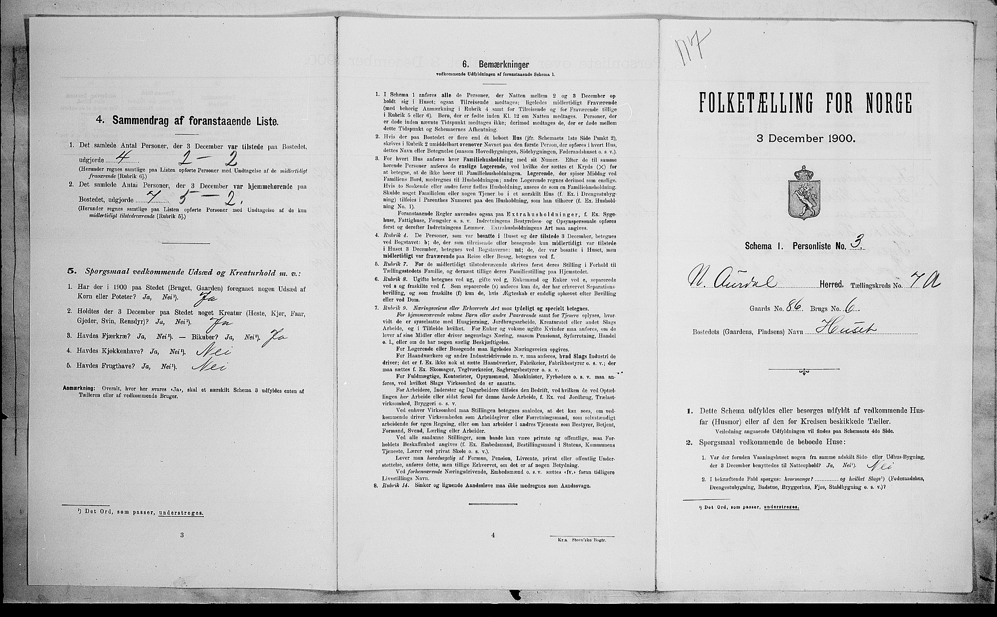 SAH, 1900 census for Nord-Aurdal, 1900, p. 711