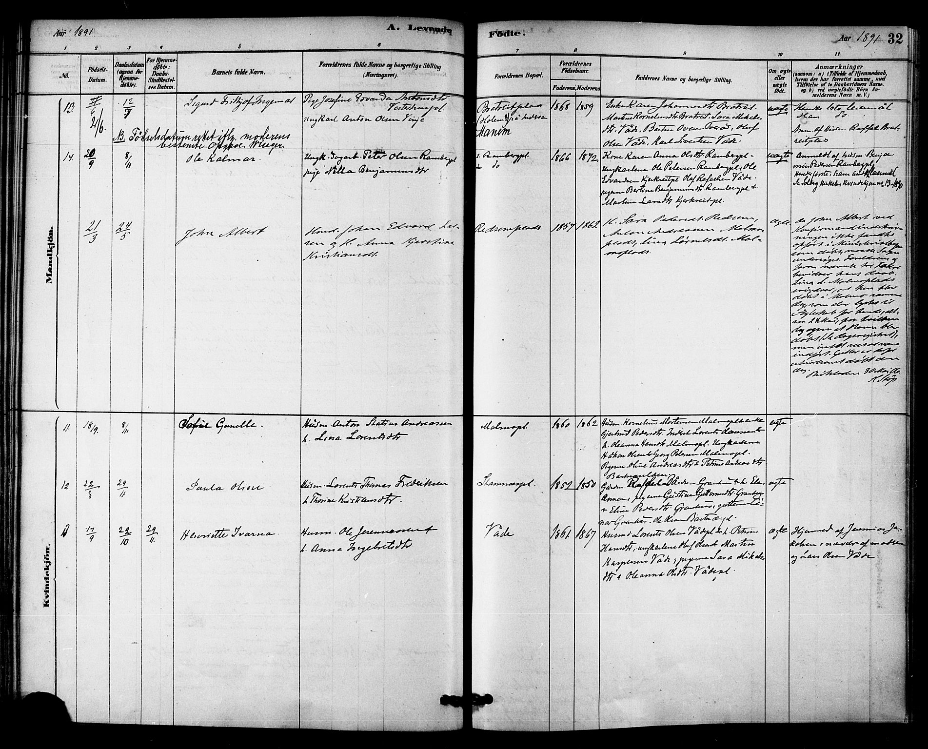 Ministerialprotokoller, klokkerbøker og fødselsregistre - Nord-Trøndelag, SAT/A-1458/745/L0429: Parish register (official) no. 745A01, 1878-1894, p. 32